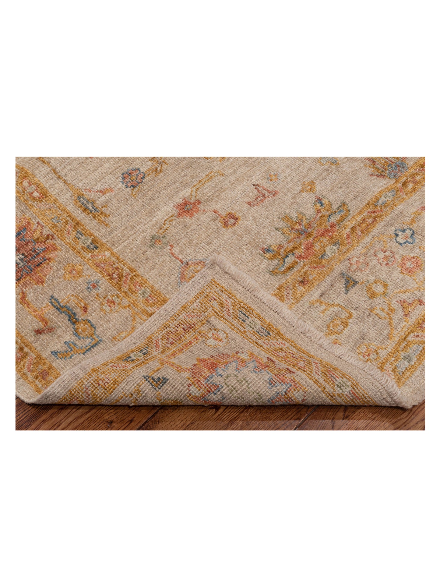 Angora Oushak 148417 Ivory Silver 6.3x9 Hand Knotted Rug