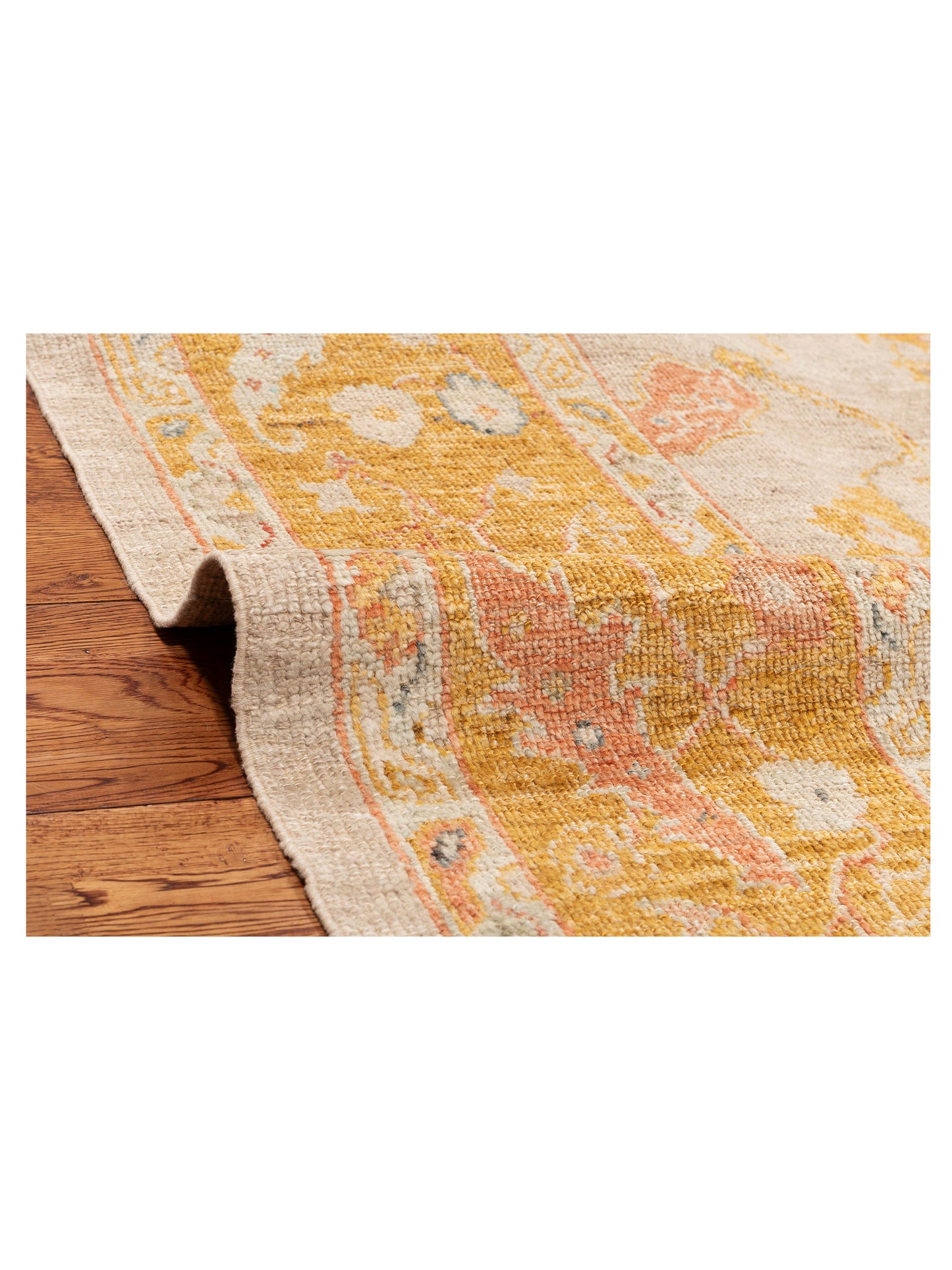 Angora Oushak 148425 Silver Mustard 7.11x9.8 Hand Knotted Rug