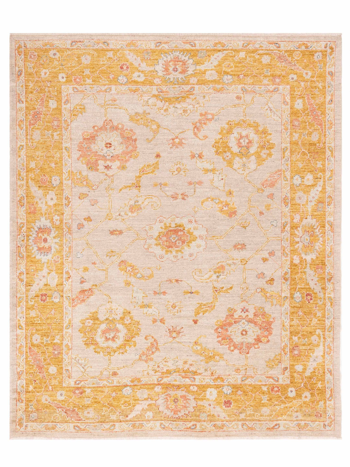 Anadol Angora Oushak Silver Mustard Traditional