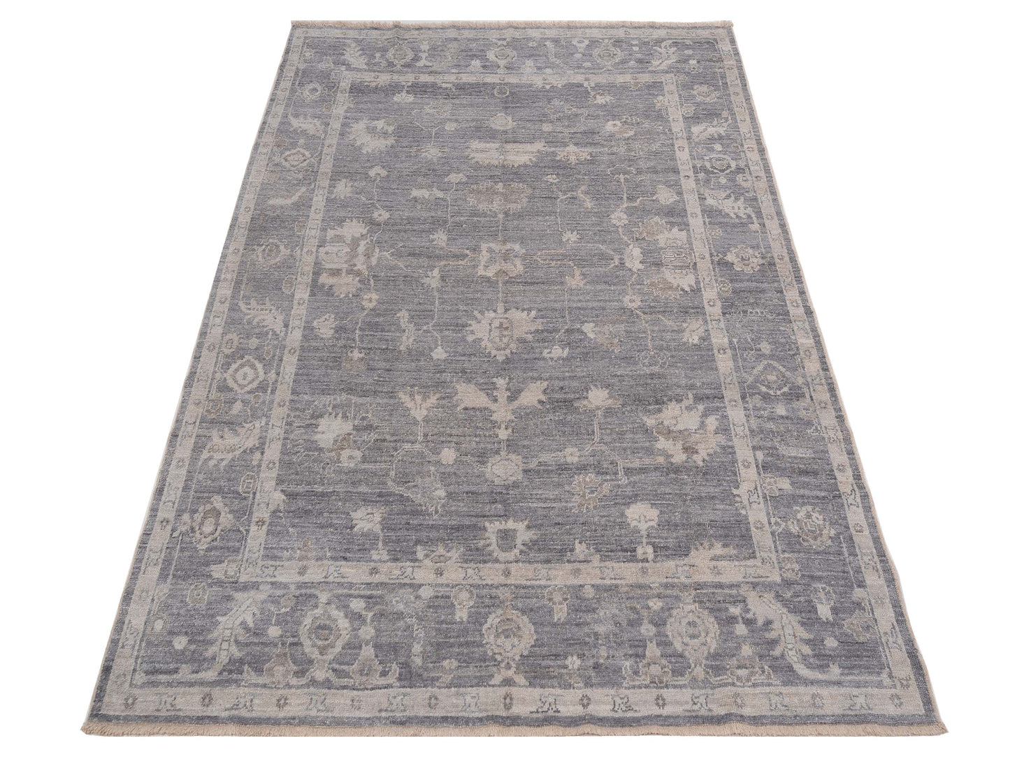 Angora Oushak 148433 Dark Gray Dark Gray 8.5x10.2 Hand Knotted Rug
