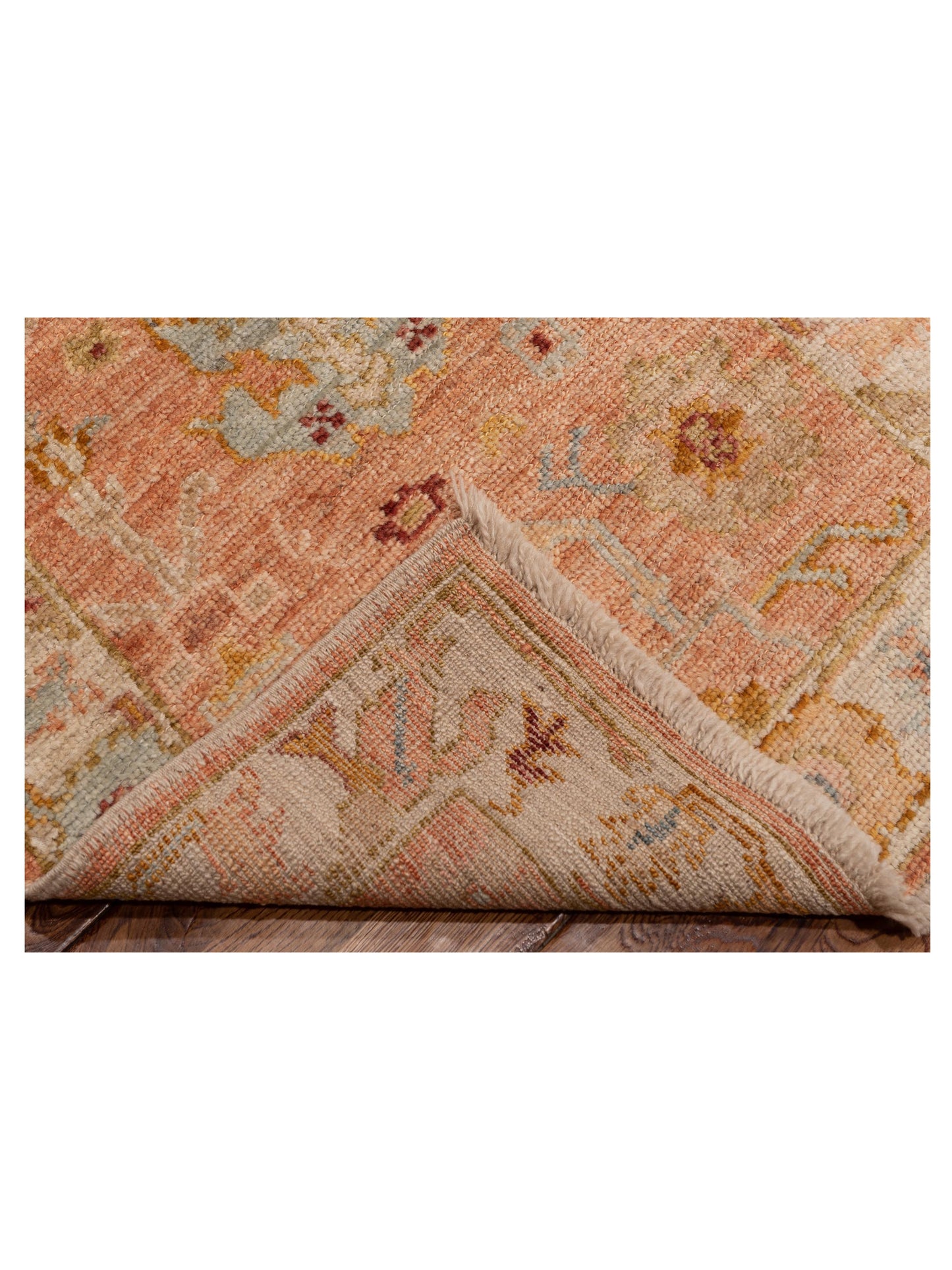 Angora Oushak 148444 Pink Ivory 2.6x9.8 Hand Knotted Rug