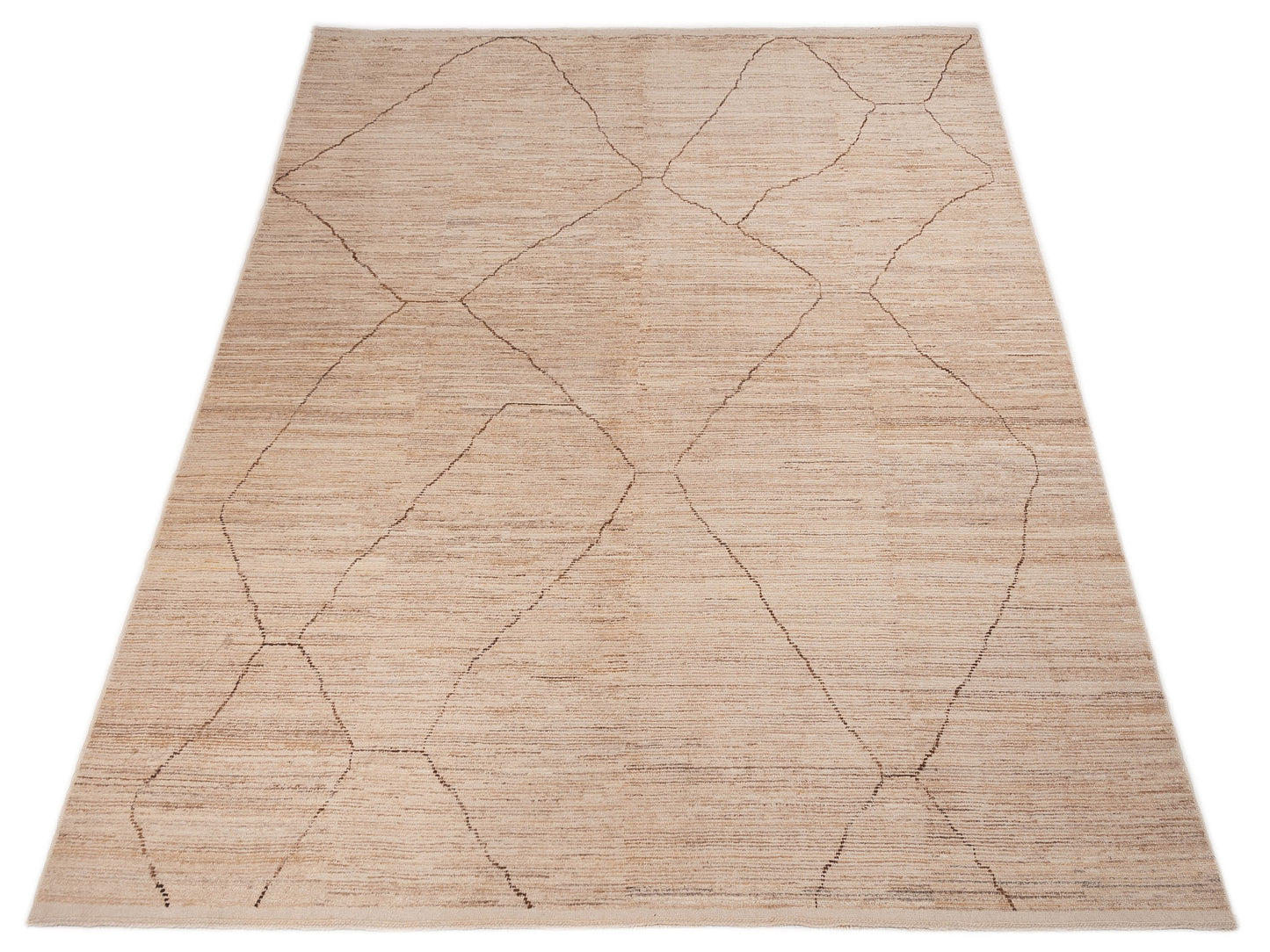 Berber Efes Natural Dark Brown 12.3x15.9 Hand Knotted Rug