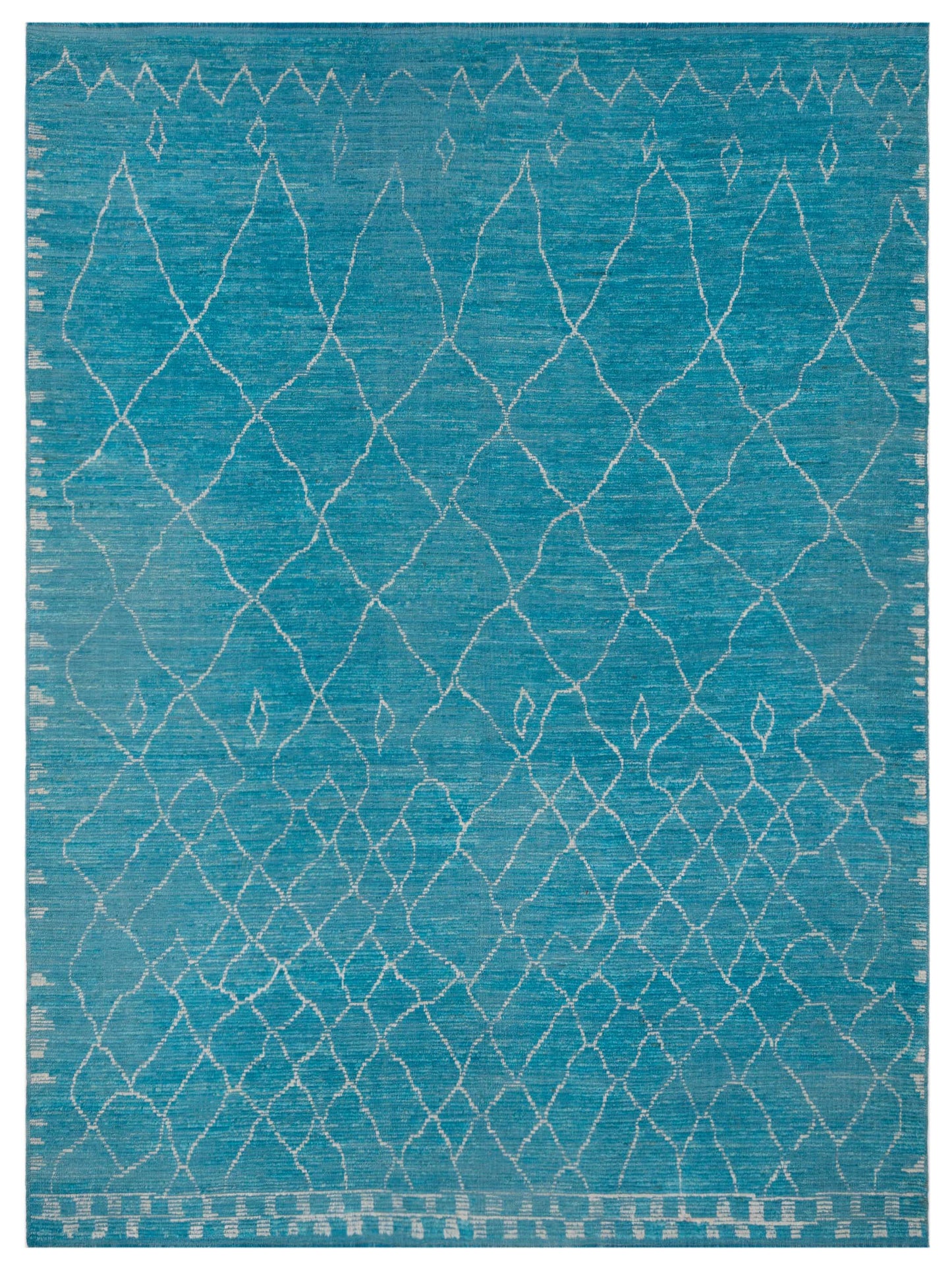 Pasha Berber Turquoise Ivory Contemporary