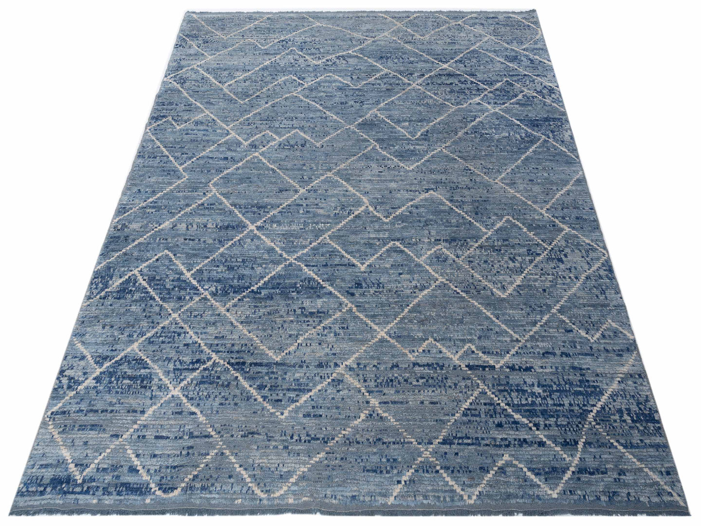 Atlas Cansu Blue Blue 8.1x9.4 Hand Knotted Rug