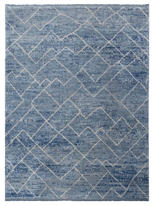 Atlas 148469 Blue Blue 8.1x9.4 Hand Knotted Rug