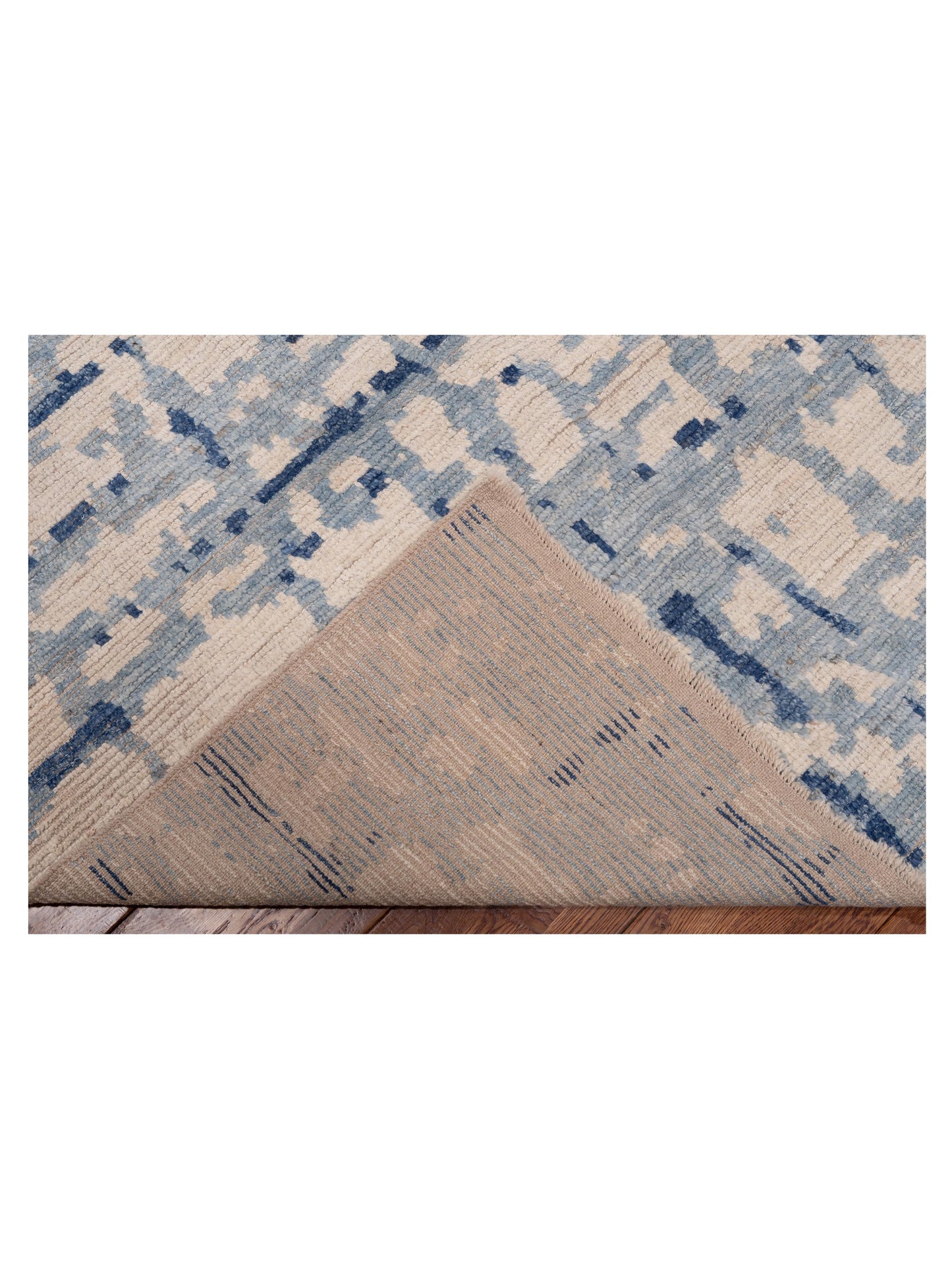 Atlas Ayfer Ivory Light Blue 8.2x9 Hand Knotted Rug