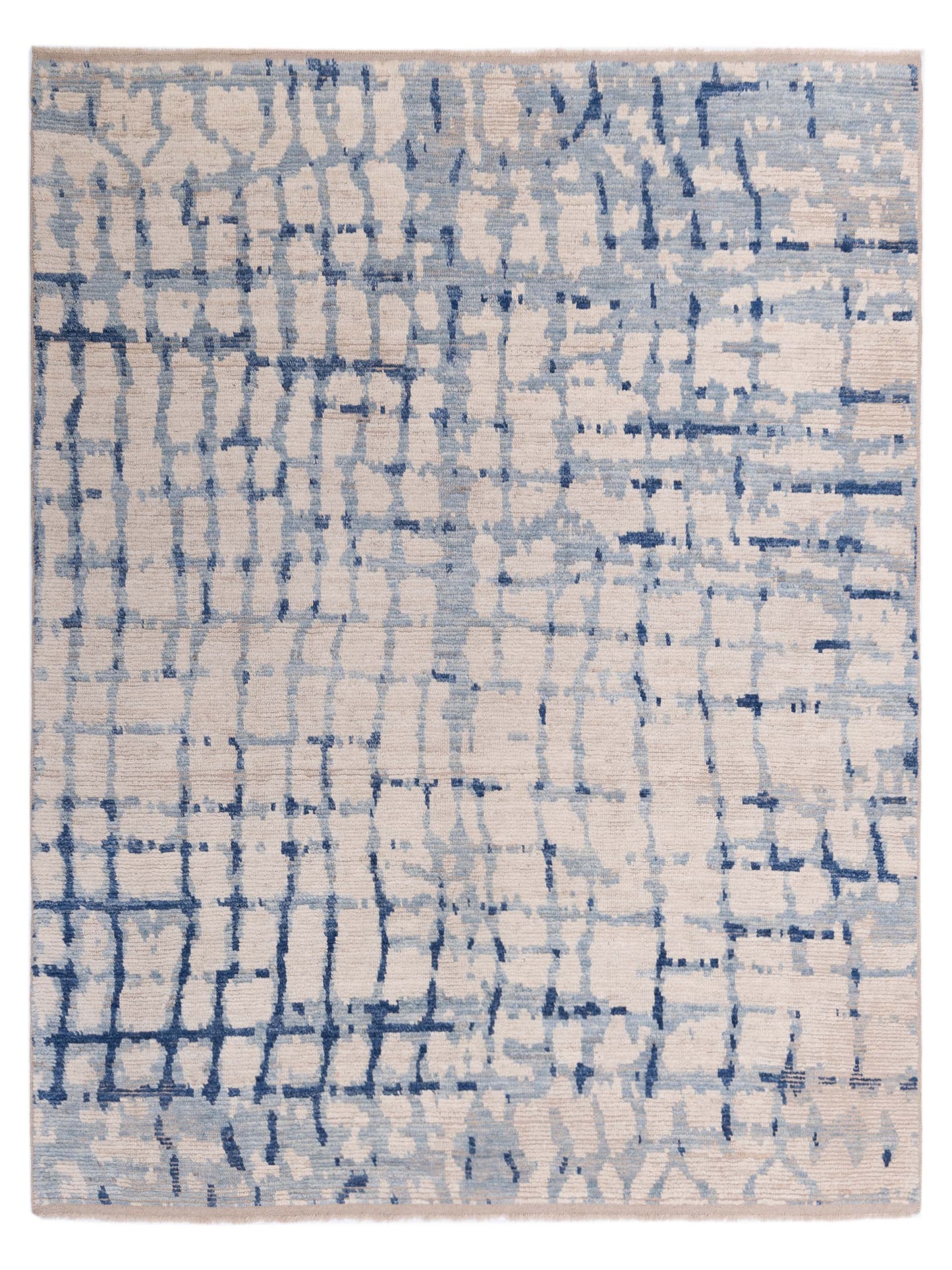 Pasha Atlas Ivory Light Blue Contemporary