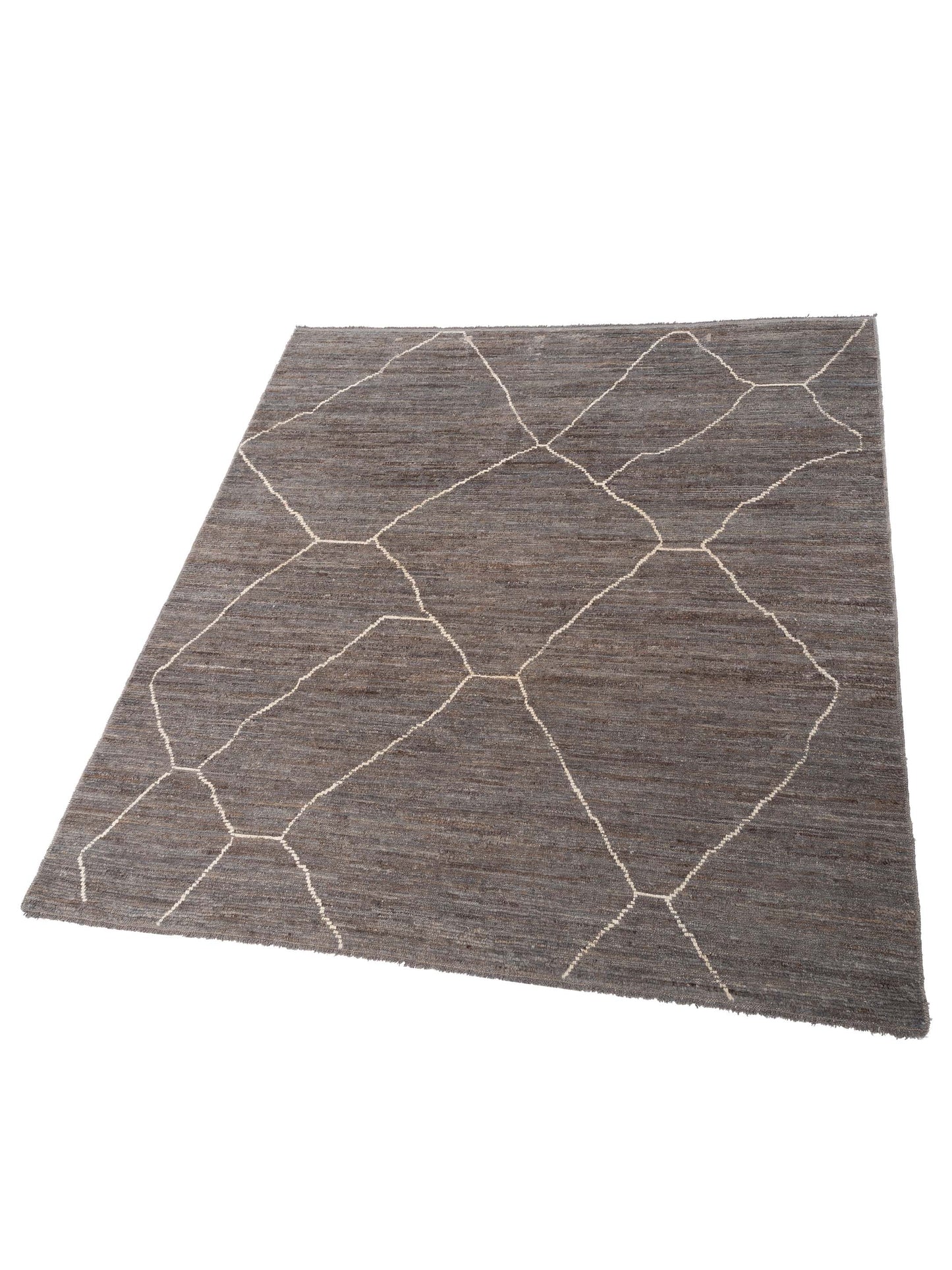 Berber Efes Dark Gray Ivory 8.3x9.5 Hand Knotted Rug