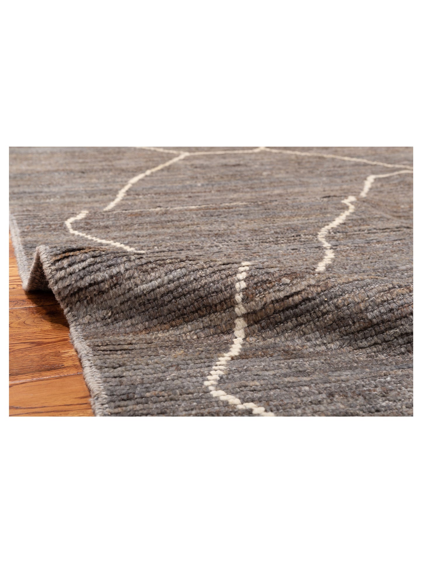Berber Efes Dark Gray Ivory 8.3x9.5 Hand Knotted Rug
