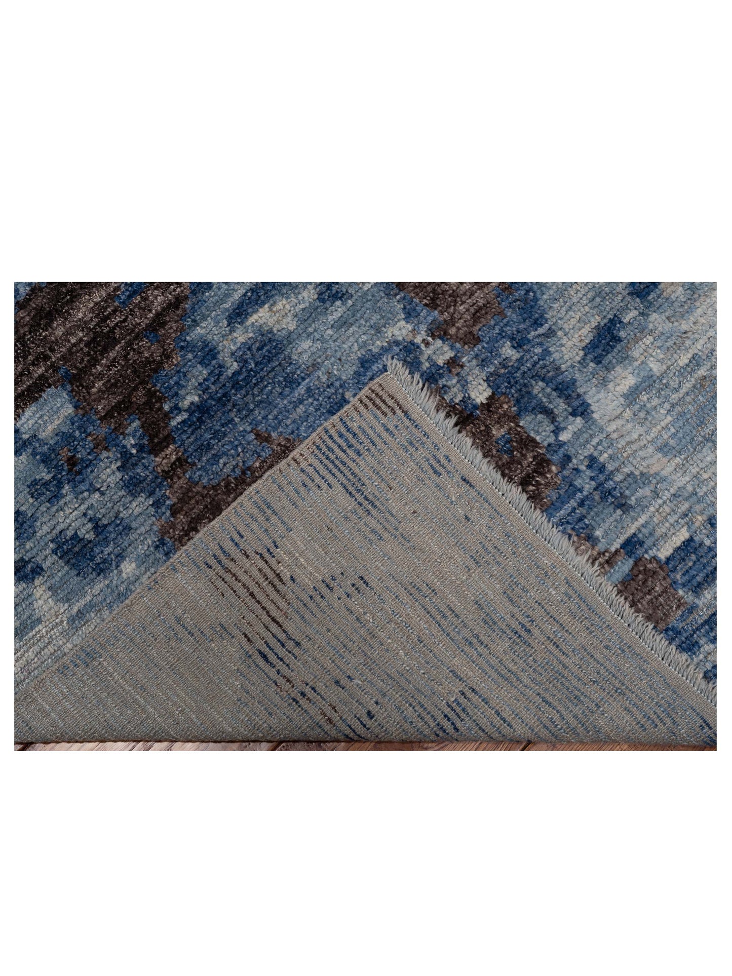 Atlas Kerime Light Blue Dark Blue 8.3x9.8 Hand Knotted Rug