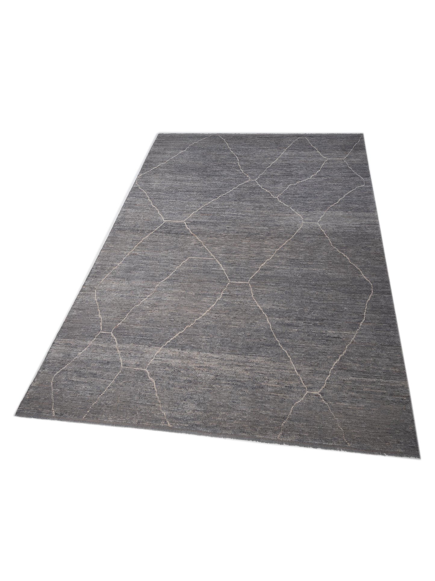 Berber Efes Dark Gray Ivory 11.6x15.4 Hand Knotted Rug