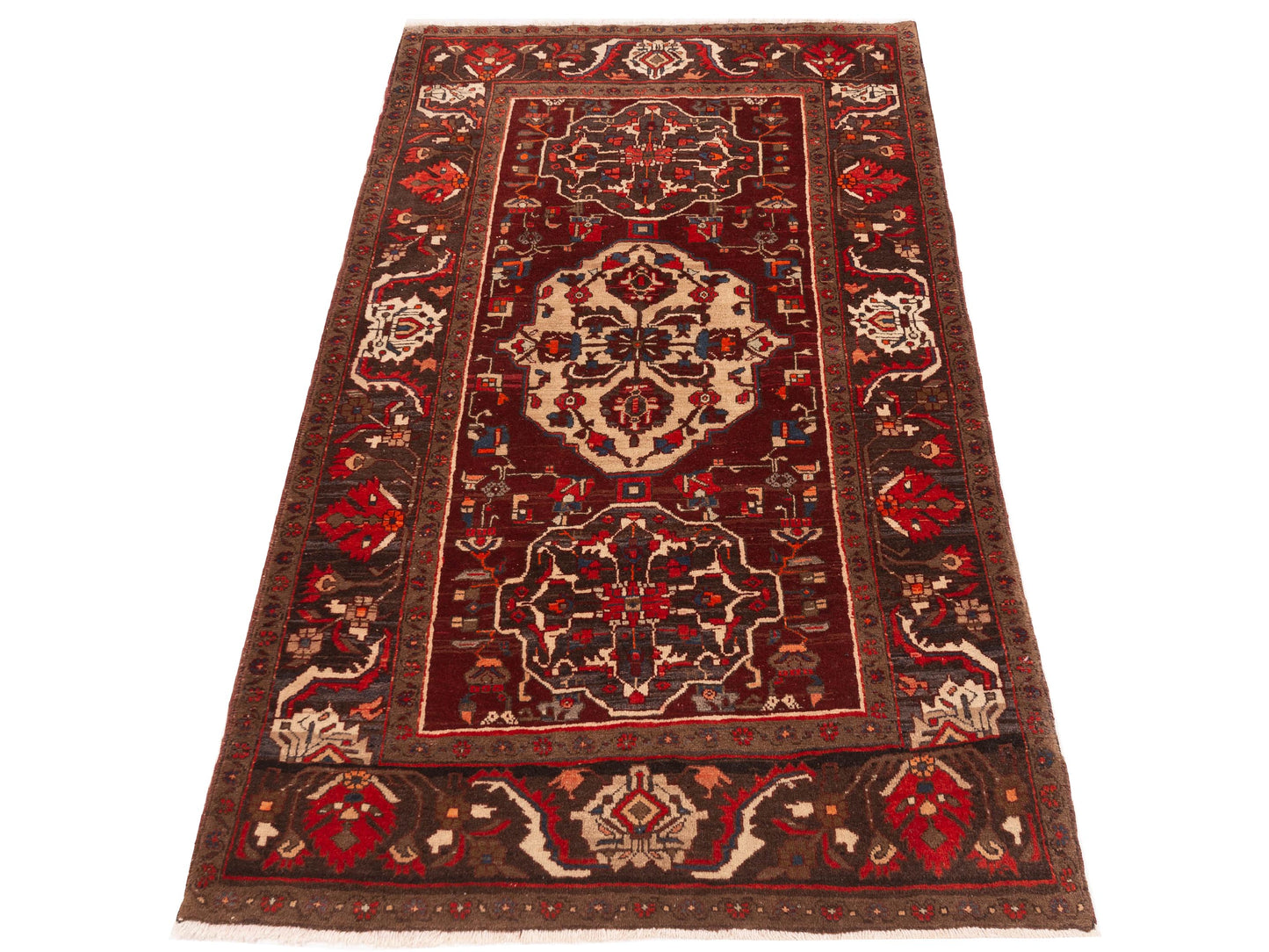 Antique Heirloom 148491 Red Dark Brown 4.2x7.9 Hand Knotted Rug