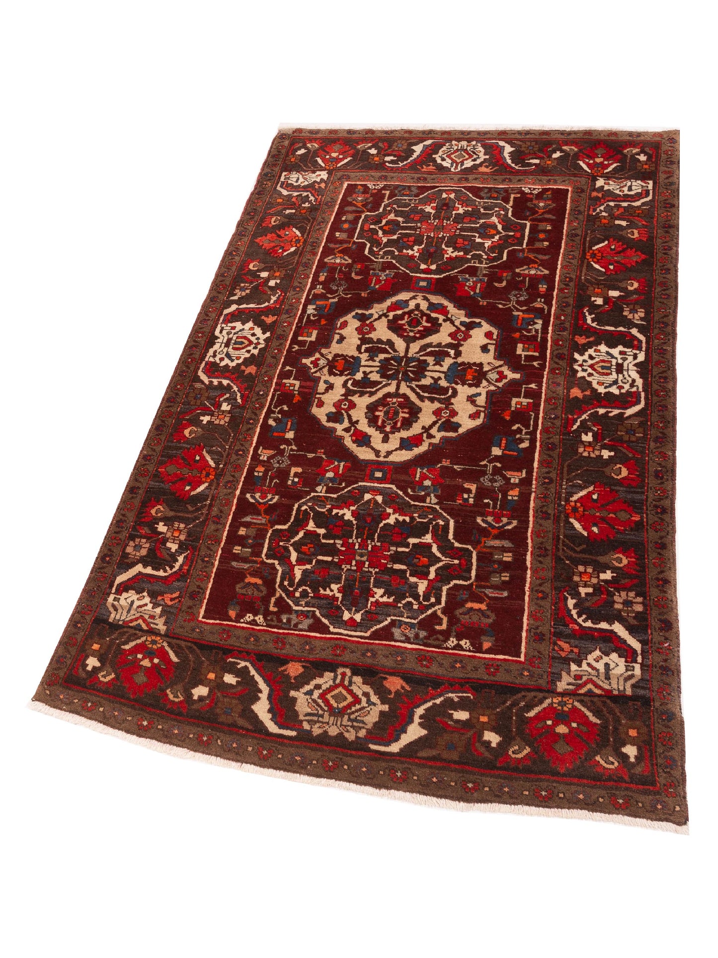 Antique Heirloom 148491 Red Dark Brown 4.2x7.9 Hand Knotted Rug