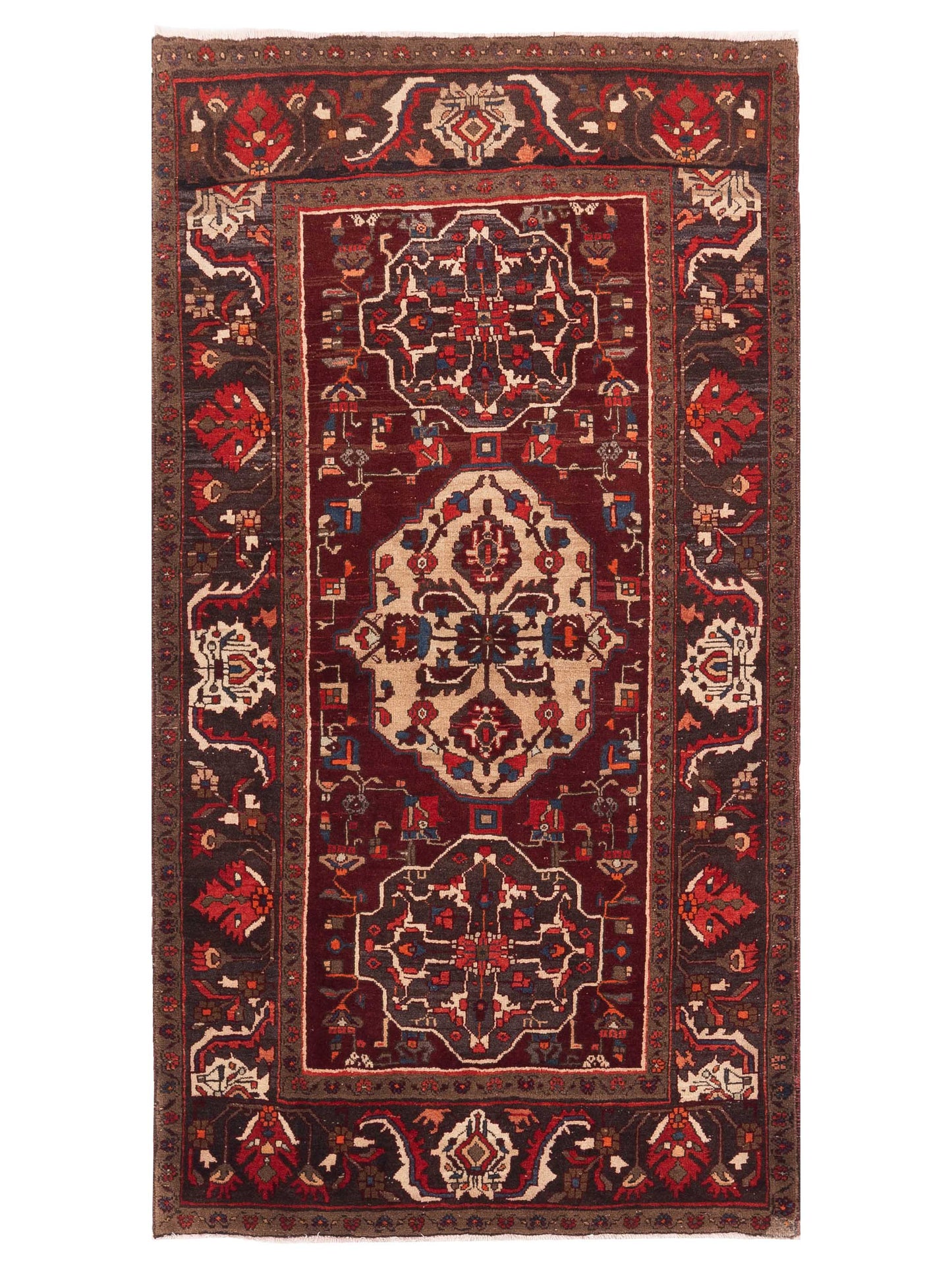 Pasha Antique Heirloom Red Dark Brown Traditional