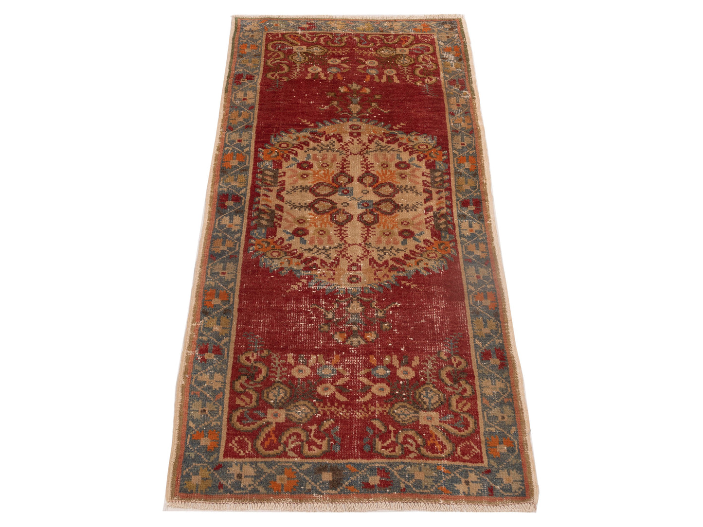 Old Anatolian 148493 Rust Gray 2.11x6.4 Hand Knotted Rug
