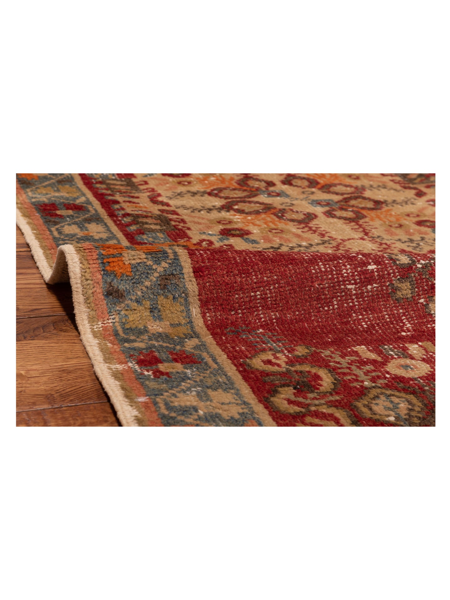 Old Anatolian 148493 Rust Gray 2.11x6.4 Hand Knotted Rug