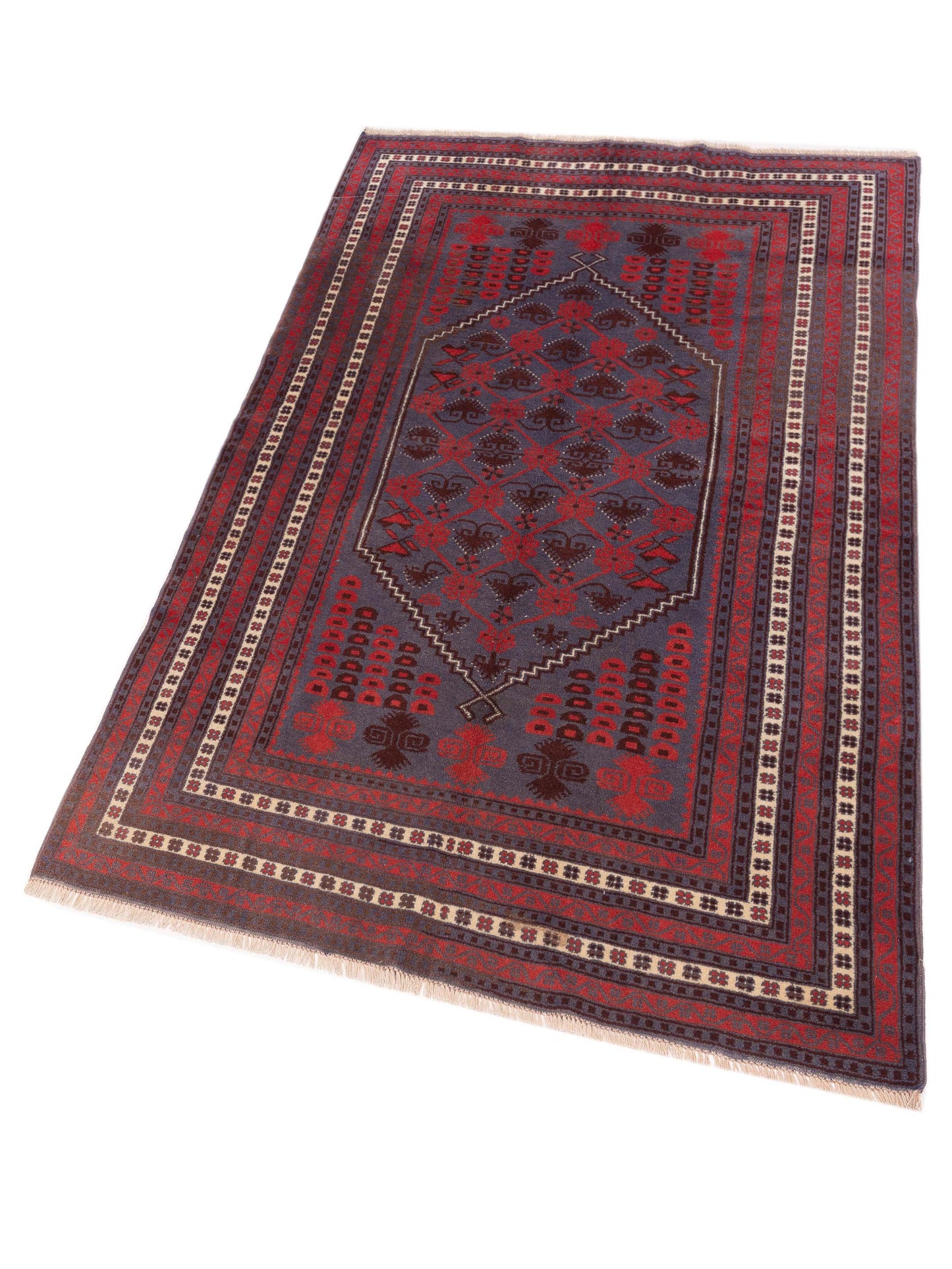 Turkish Shirwan 148495 Charcoal Charcoal 5.2x7.7 Hand Knotted Rug