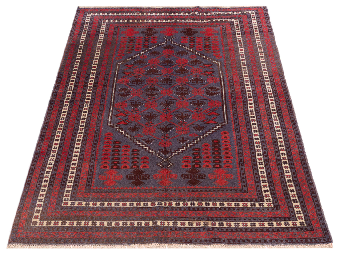 Turkish Shirwan 148495 Charcoal Charcoal 5.2x7.7 Hand Knotted Rug