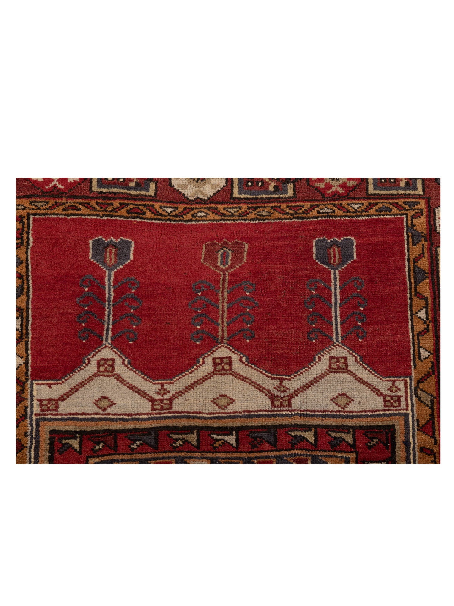 Old Anatolian 148497 Charcoal Red 3.6x6.4 Hand Knotted Rug