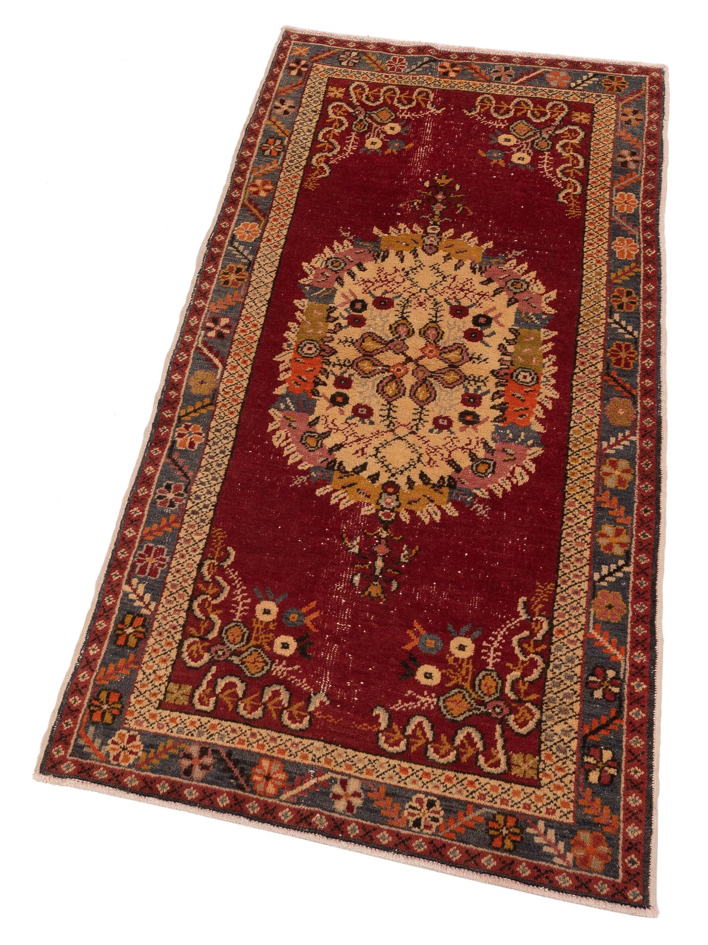 Old Anatolian 148498 Red Gray 3.4x6.9 Hand Knotted Rug