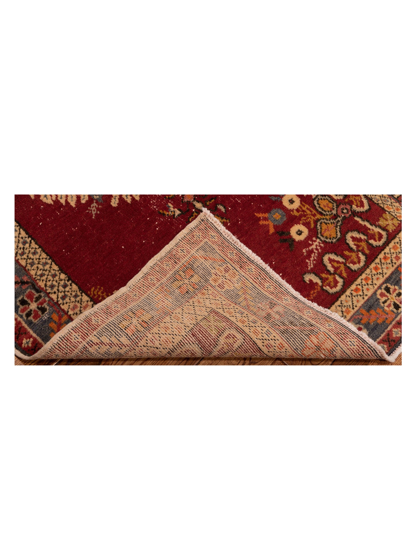 Old Anatolian 148498 Red Gray 3.4x6.9 Hand Knotted Rug