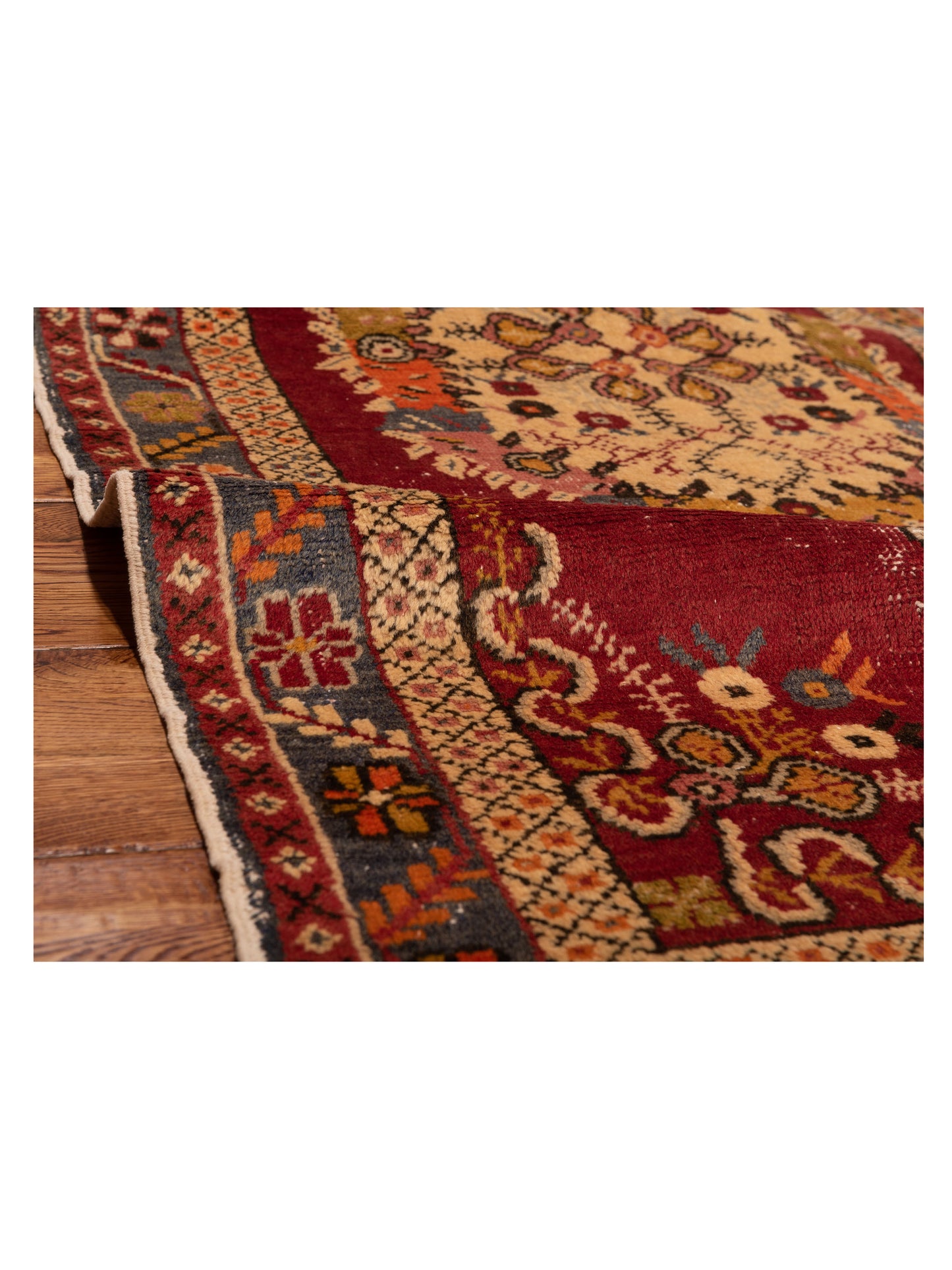 Old Anatolian 148498 Red Gray 3.4x6.9 Hand Knotted Rug