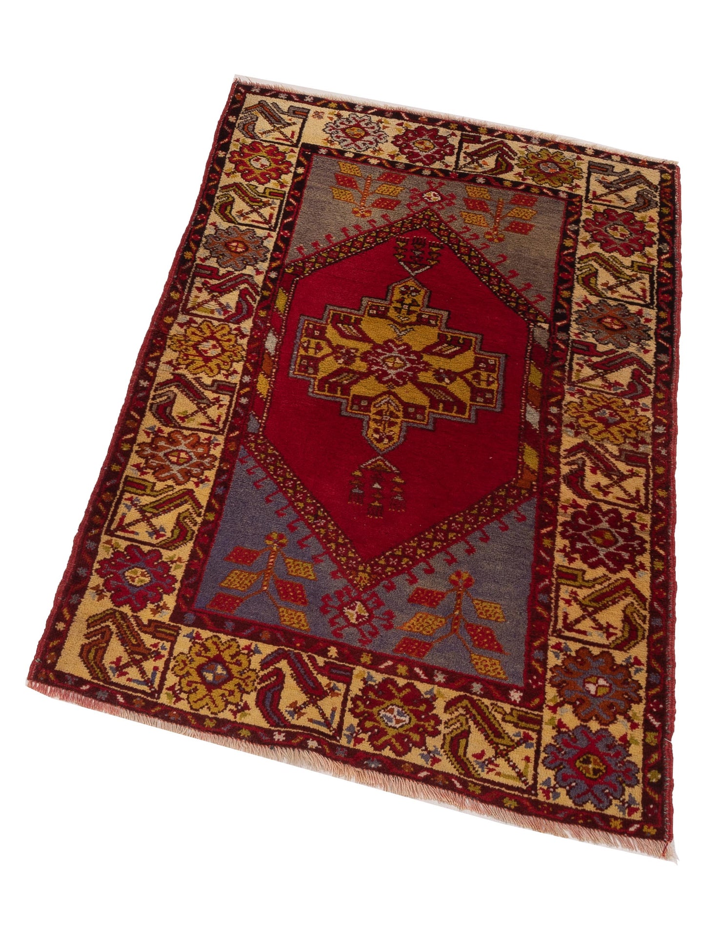 Old Anatolian 148502 Red Ivory 3.4x5.2 Hand Knotted Rug