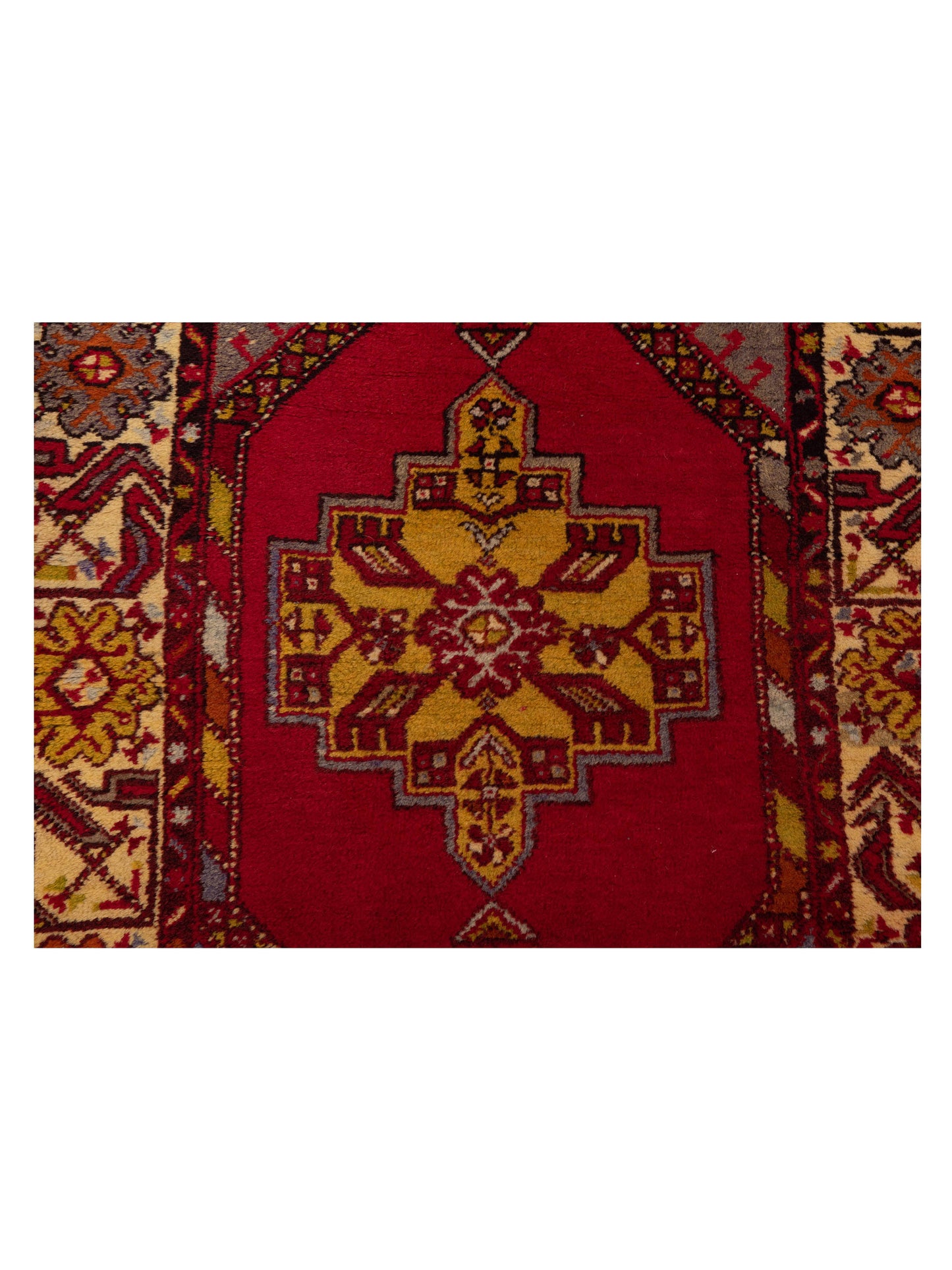 Old Anatolian 148502 Red Ivory 3.4x5.2 Hand Knotted Rug