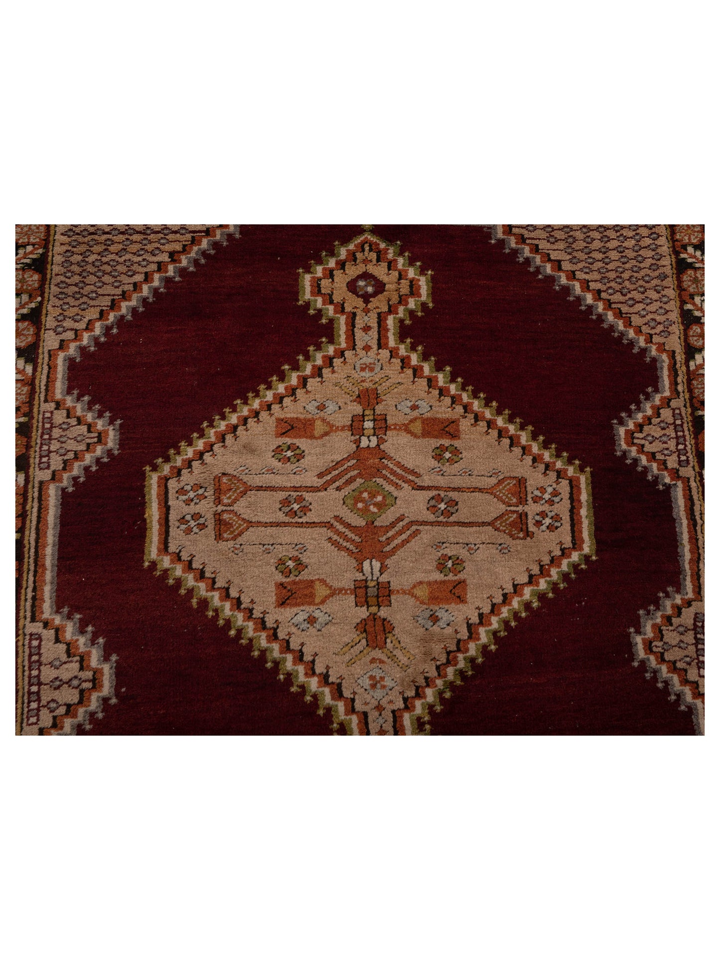 Old Anatolian 148508 Burgundy Dark Brown 3.10x6.6 Hand Knotted Rug