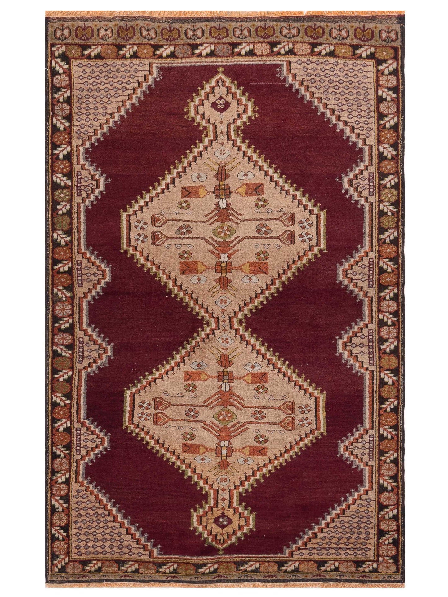 Pasha Old Anatolian Burgundy Dark Brown Traditional