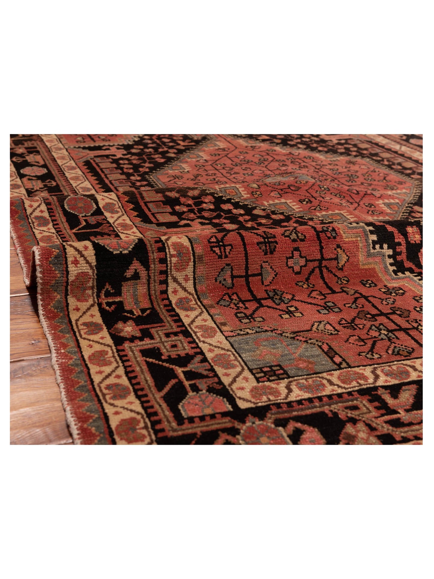 Antique Heirloom 148509 Rust Black 5x8.4 Hand Knotted Rug