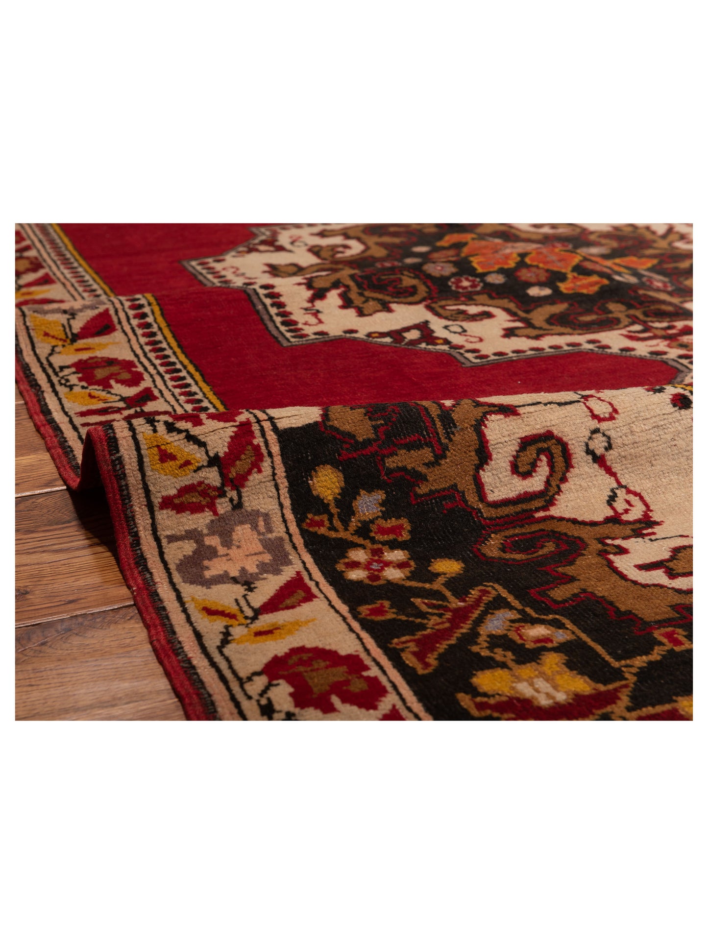 Old Anatolian 148526 Red Ivory 4.3x7.4 Hand Knotted Rug