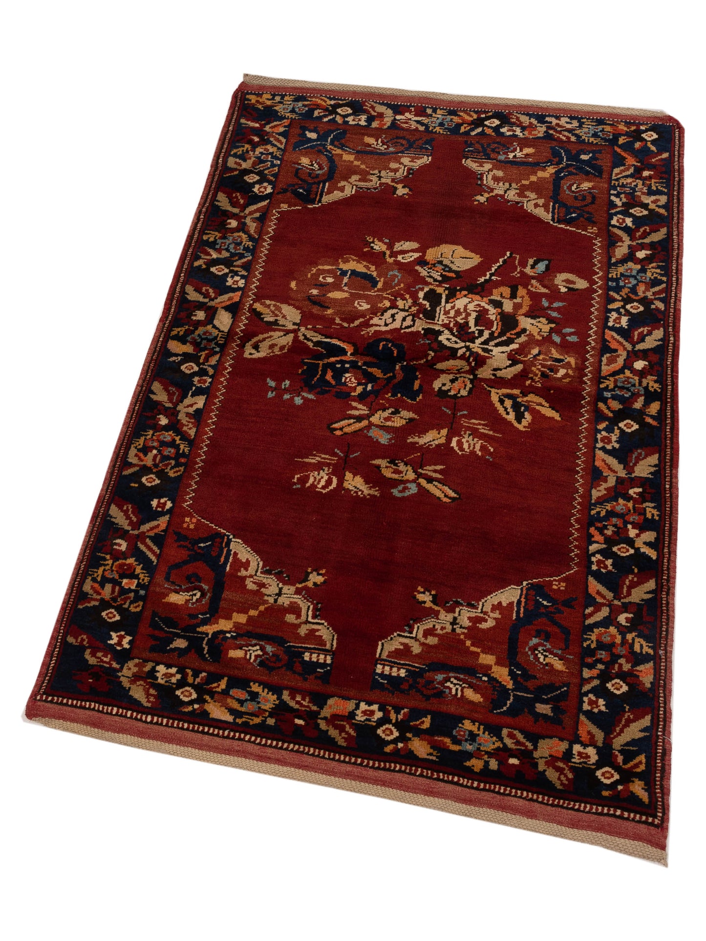 Old Anatolian 148530 Red Navy 3.7x5.9 Hand Knotted Rug