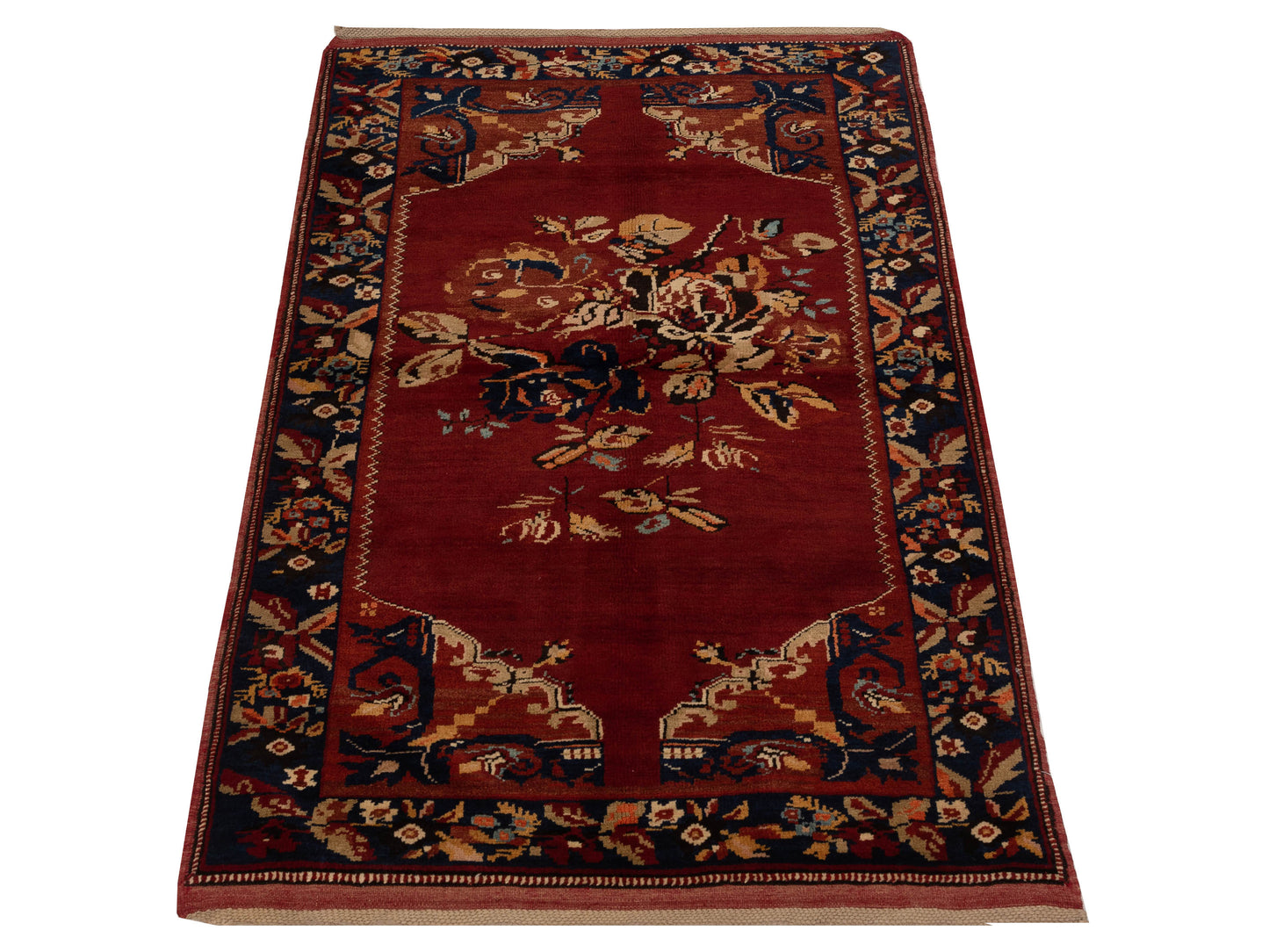 Old Anatolian 148530 Red Navy 3.7x5.9 Hand Knotted Rug