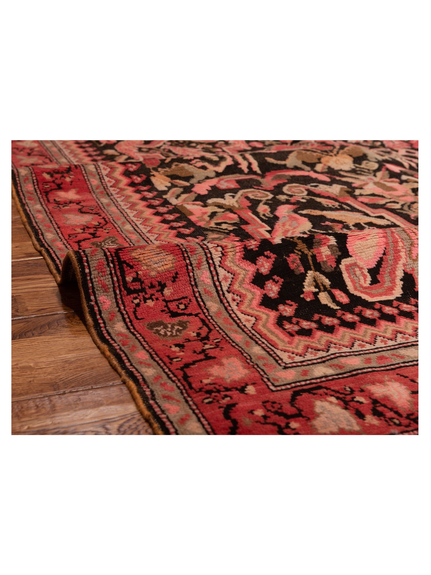 Old Anatolian 148531 Black Pink 4.5x6.5 Hand Knotted Rug