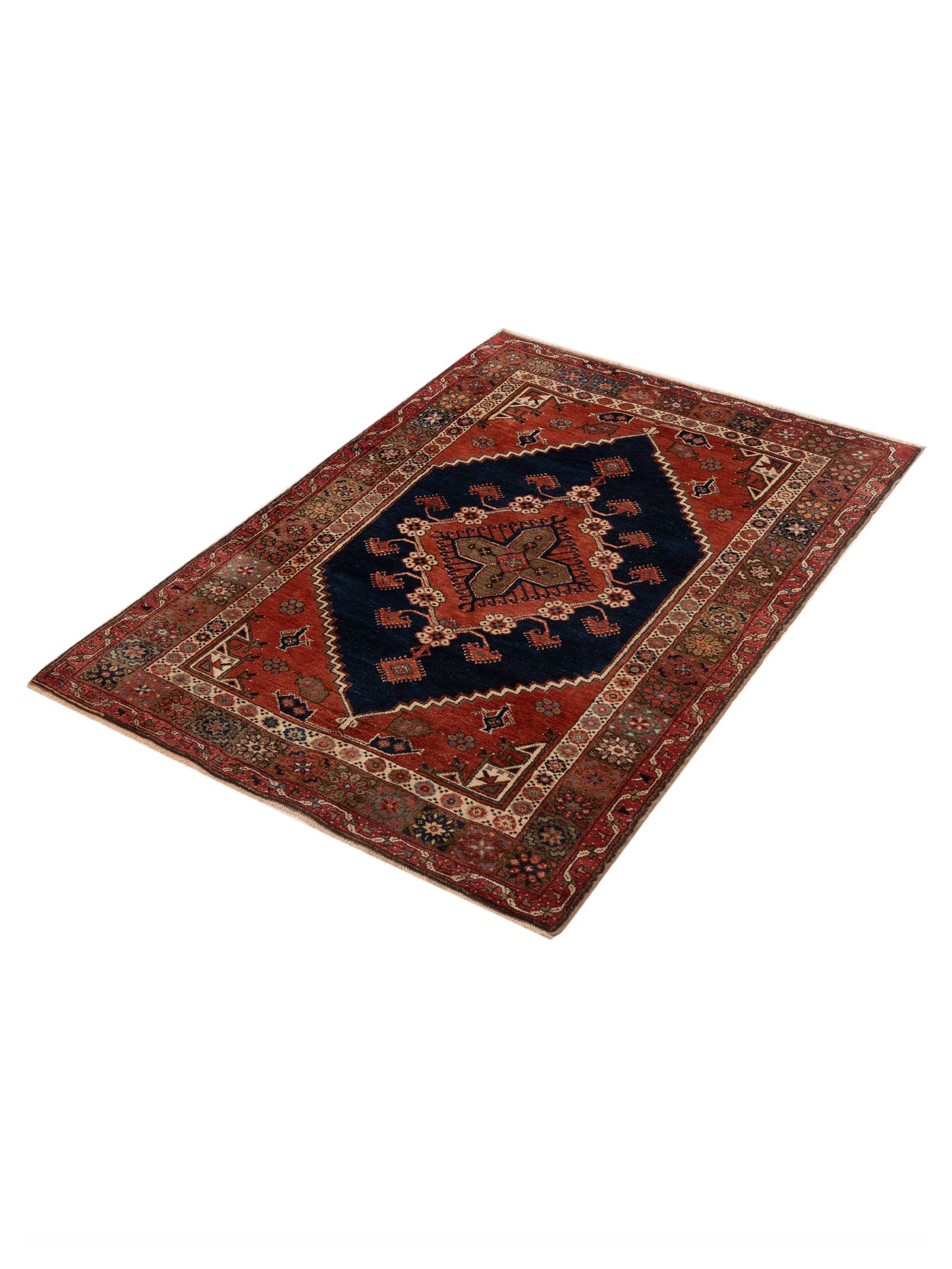 Old Anatolian 148532 Navy Rust 5.2x7.4 Hand Knotted Rug