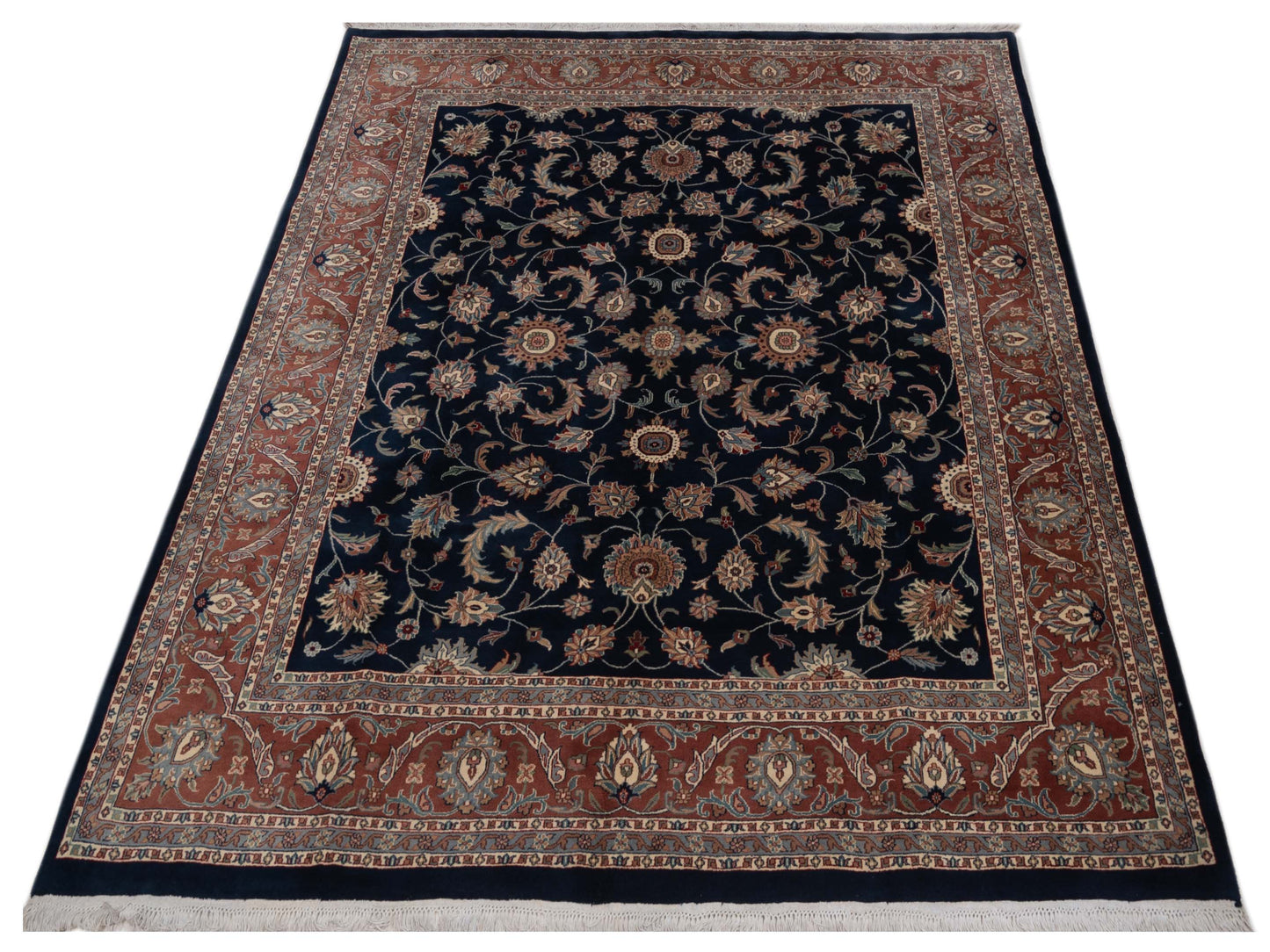 Jahan 148540 Navy Copper 8.1x9.9 Hand Knotted Rug