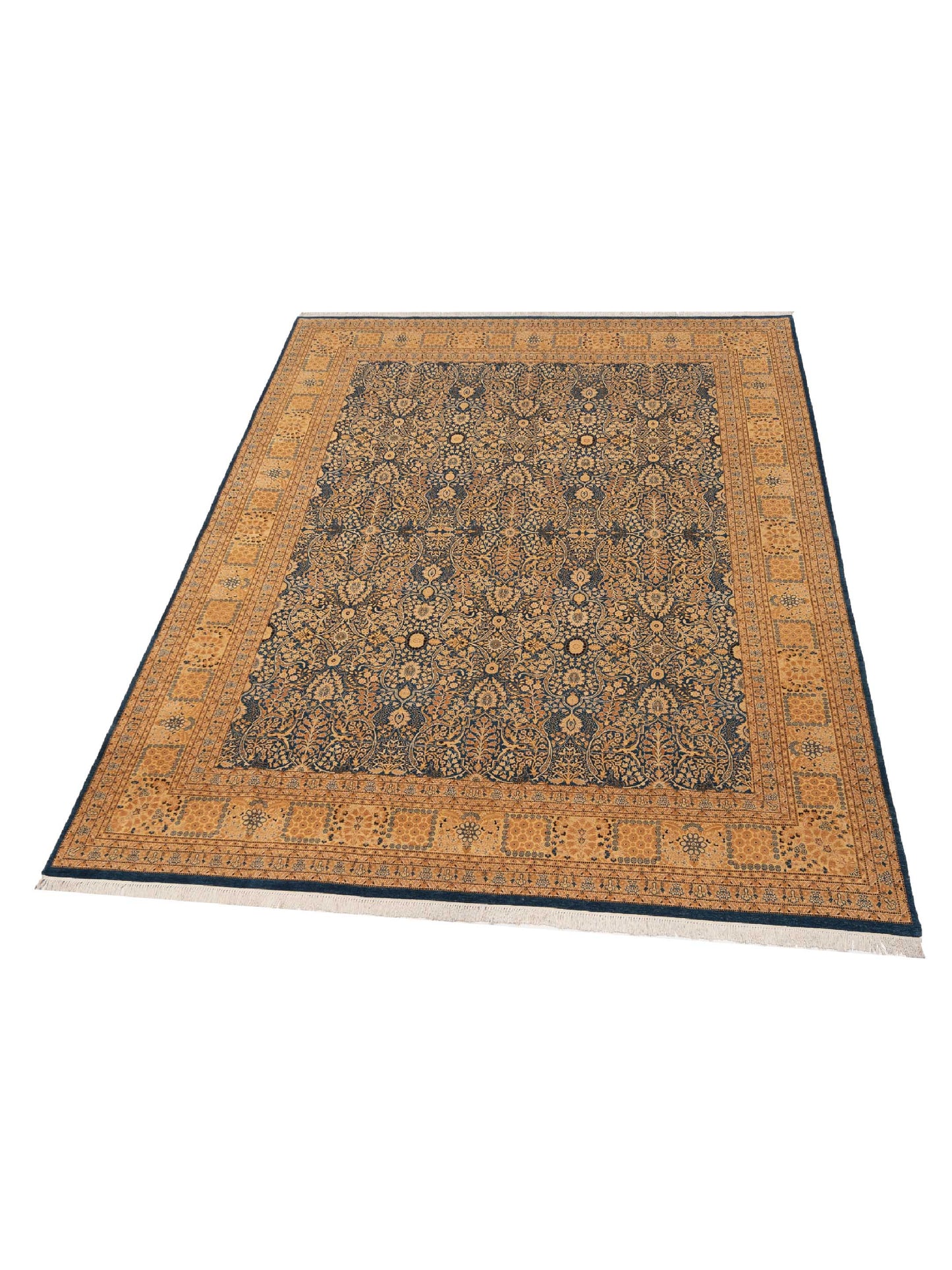 Haji Jalili 148550 Blue Gold 9.1x11.11 Hand Knotted Rug