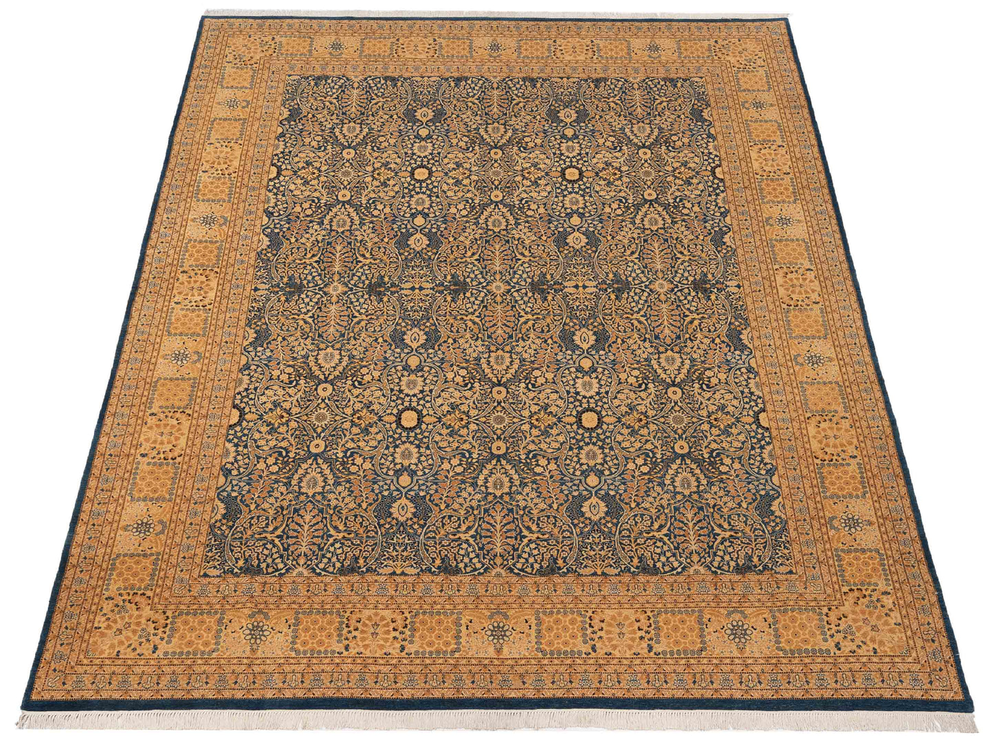 Haji Jalili 148550 Blue Gold 9.1x11.11 Hand Knotted Rug