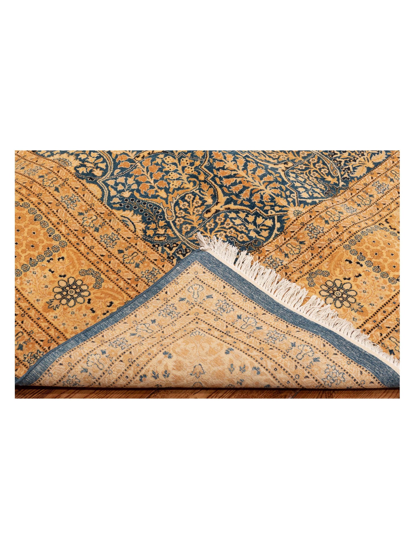 Haji Jalili 148550 Blue Gold 9.1x11.11 Hand Knotted Rug