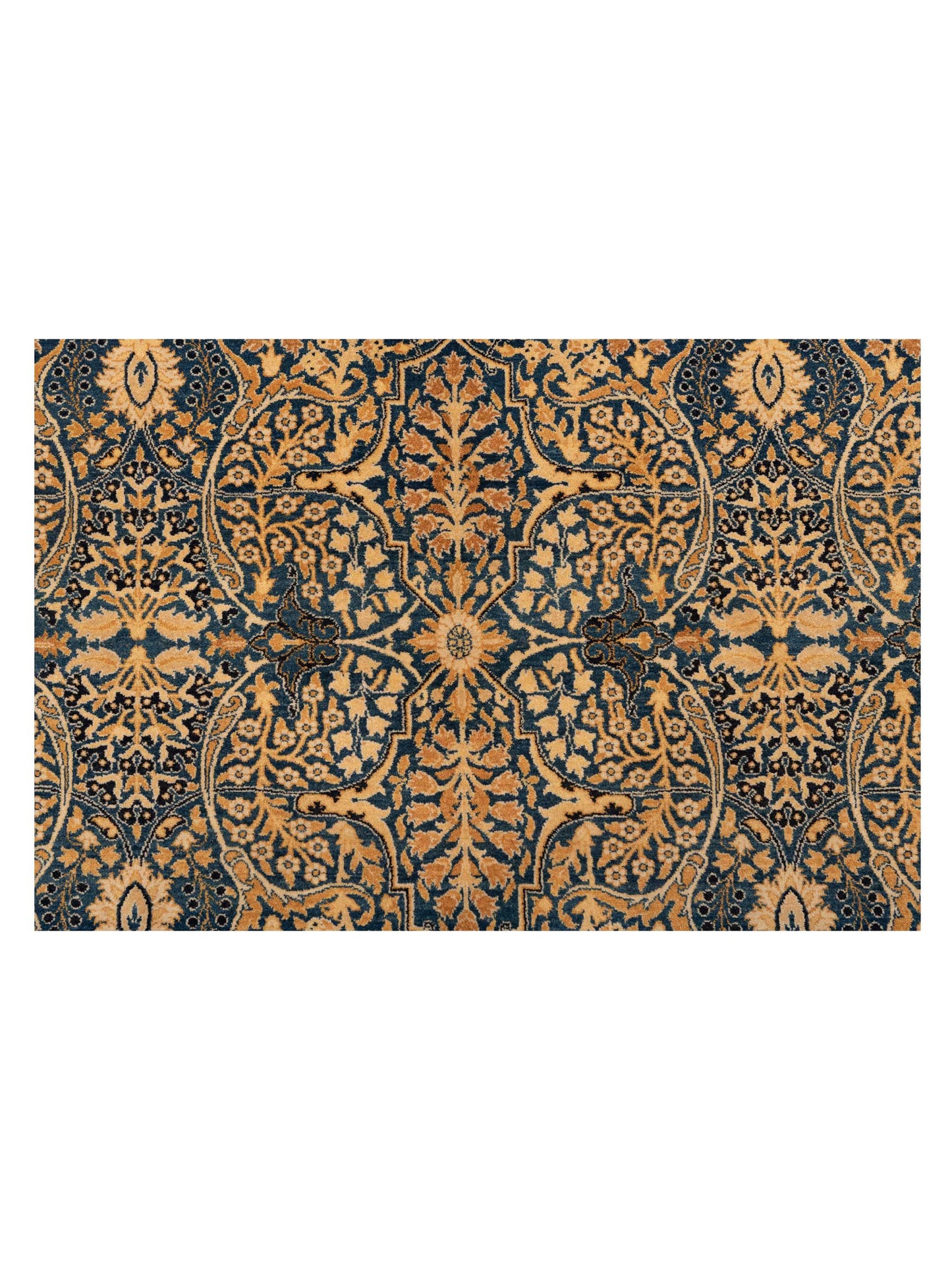 Haji Jalili 148550 Blue Gold 9.1x11.11 Hand Knotted Rug