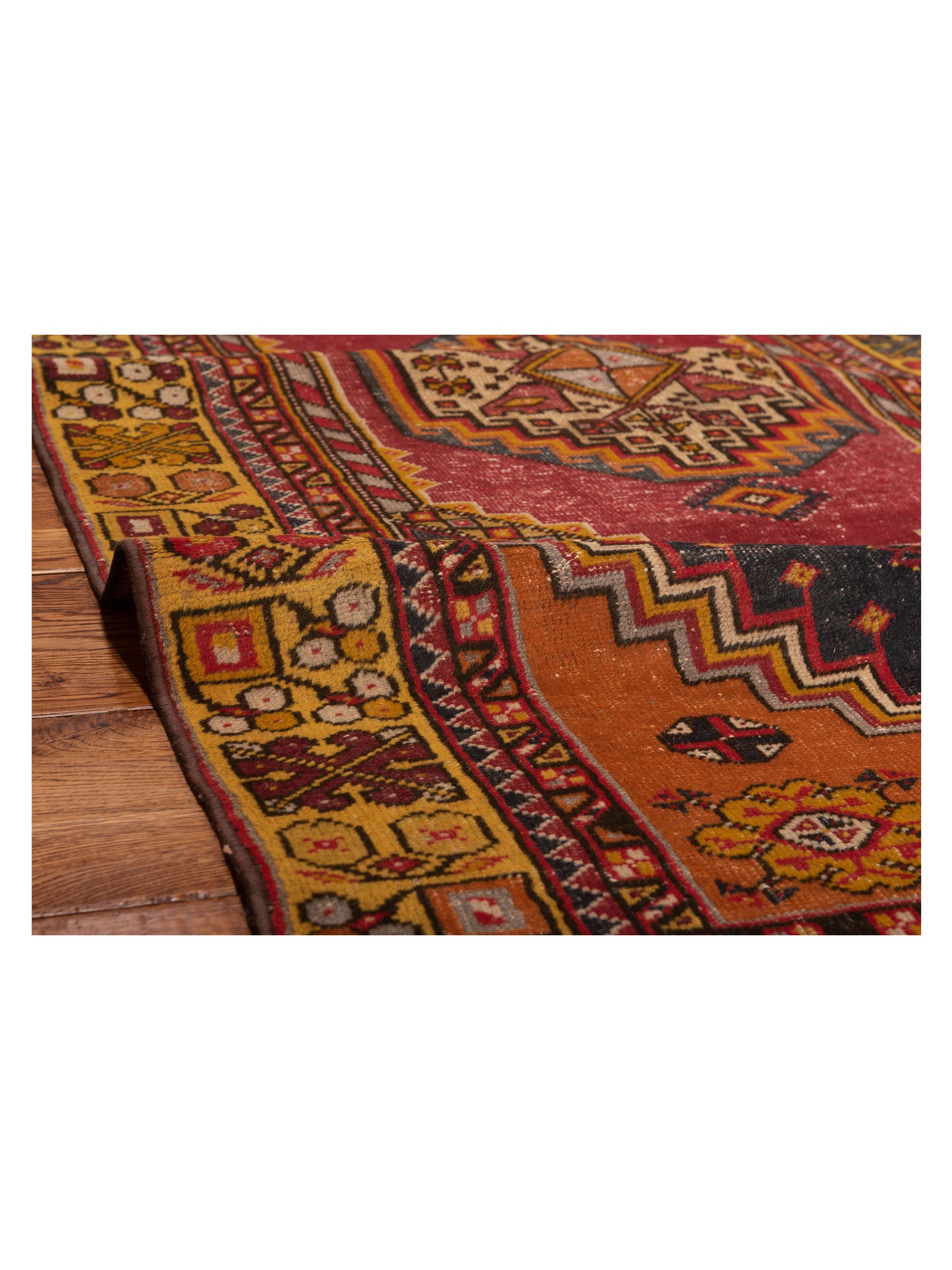 Old Anatolian 148553 Red Gold 3.8x7.3 Hand Knotted Rug