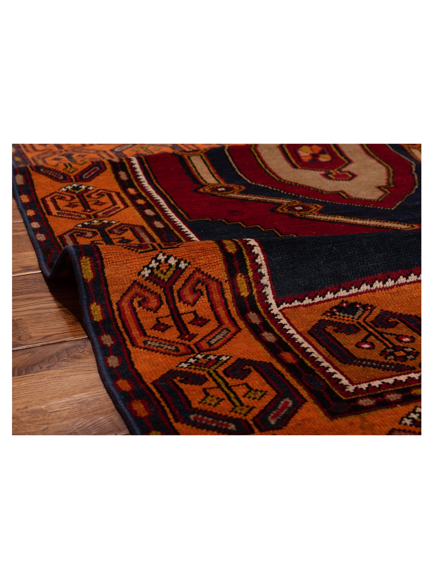 Old Anatolian 148602 Red Orange 3.10x7.8 Hand Knotted Rug