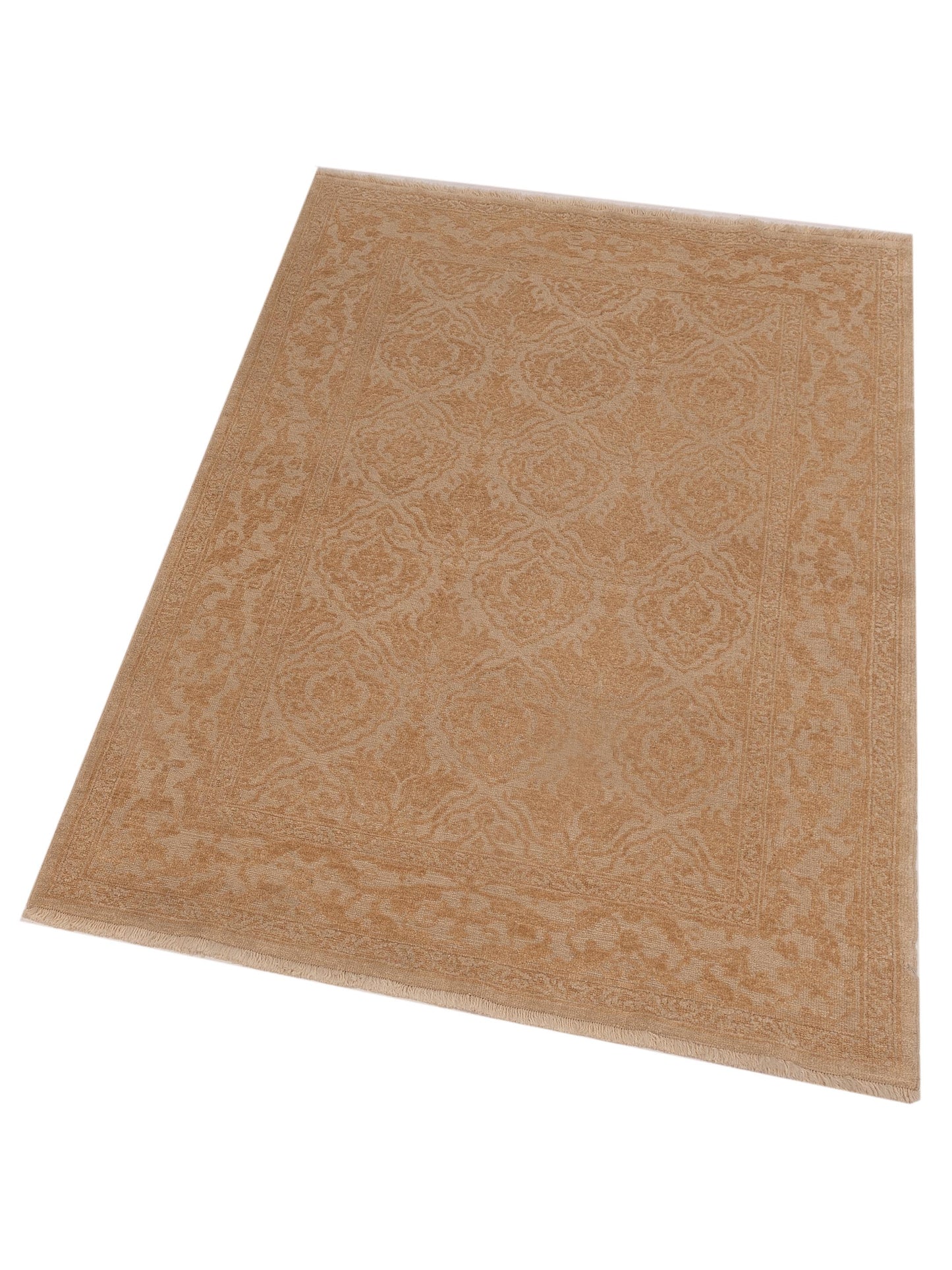 Defne Tulip Ivory Gold 4.2x5.10 Hand Knotted Rug