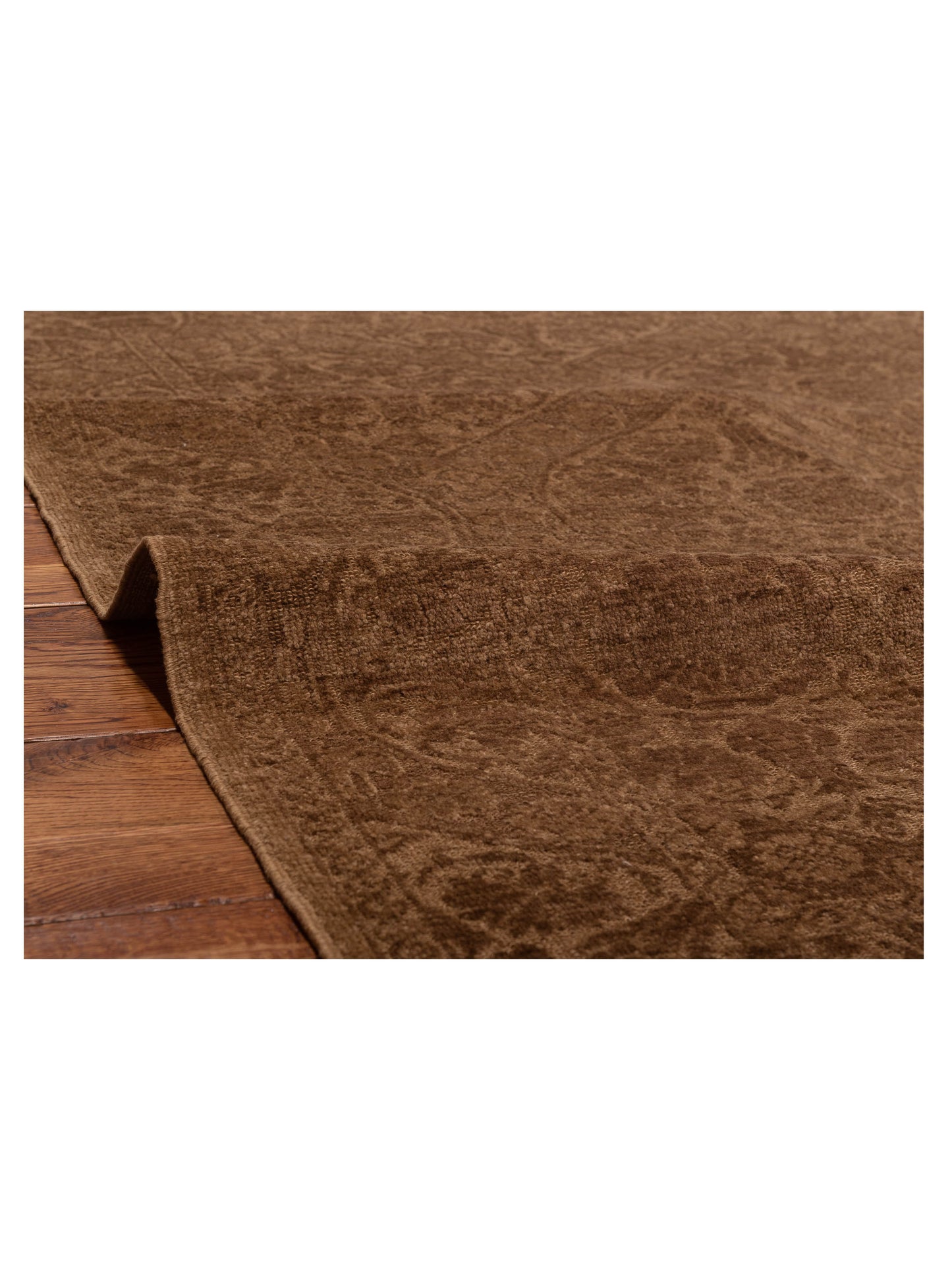 Defne Lotus Light Brown Brown 4.4x5.10 Hand Knotted Rug