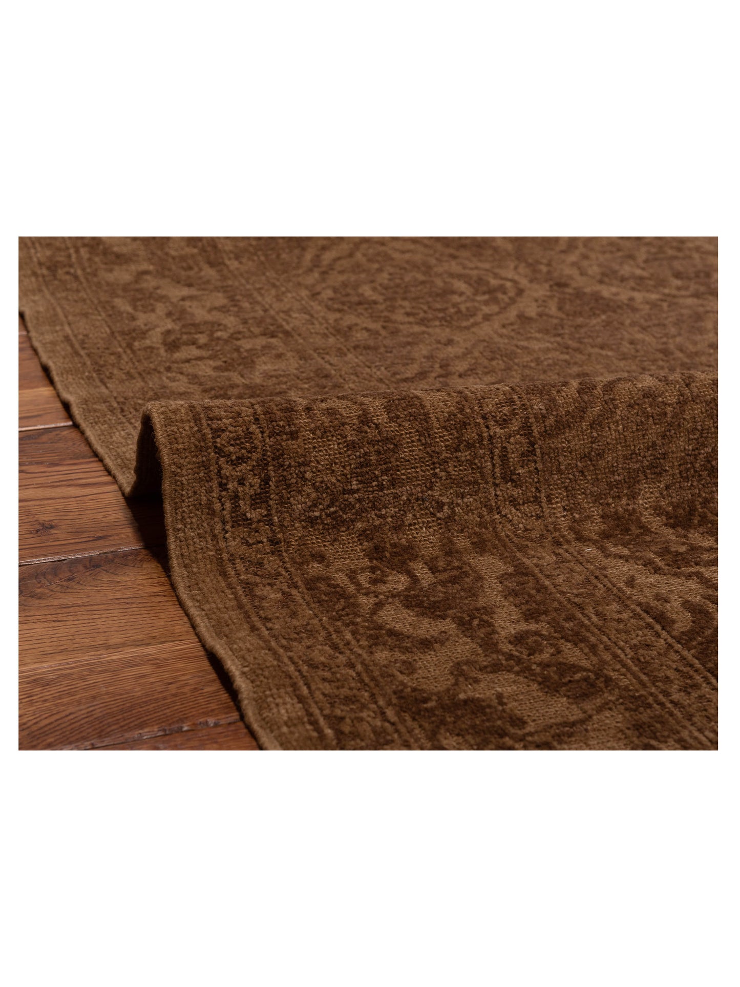 Defne Tulip Ivory Brown 4.2x5.11 Hand Knotted Rug