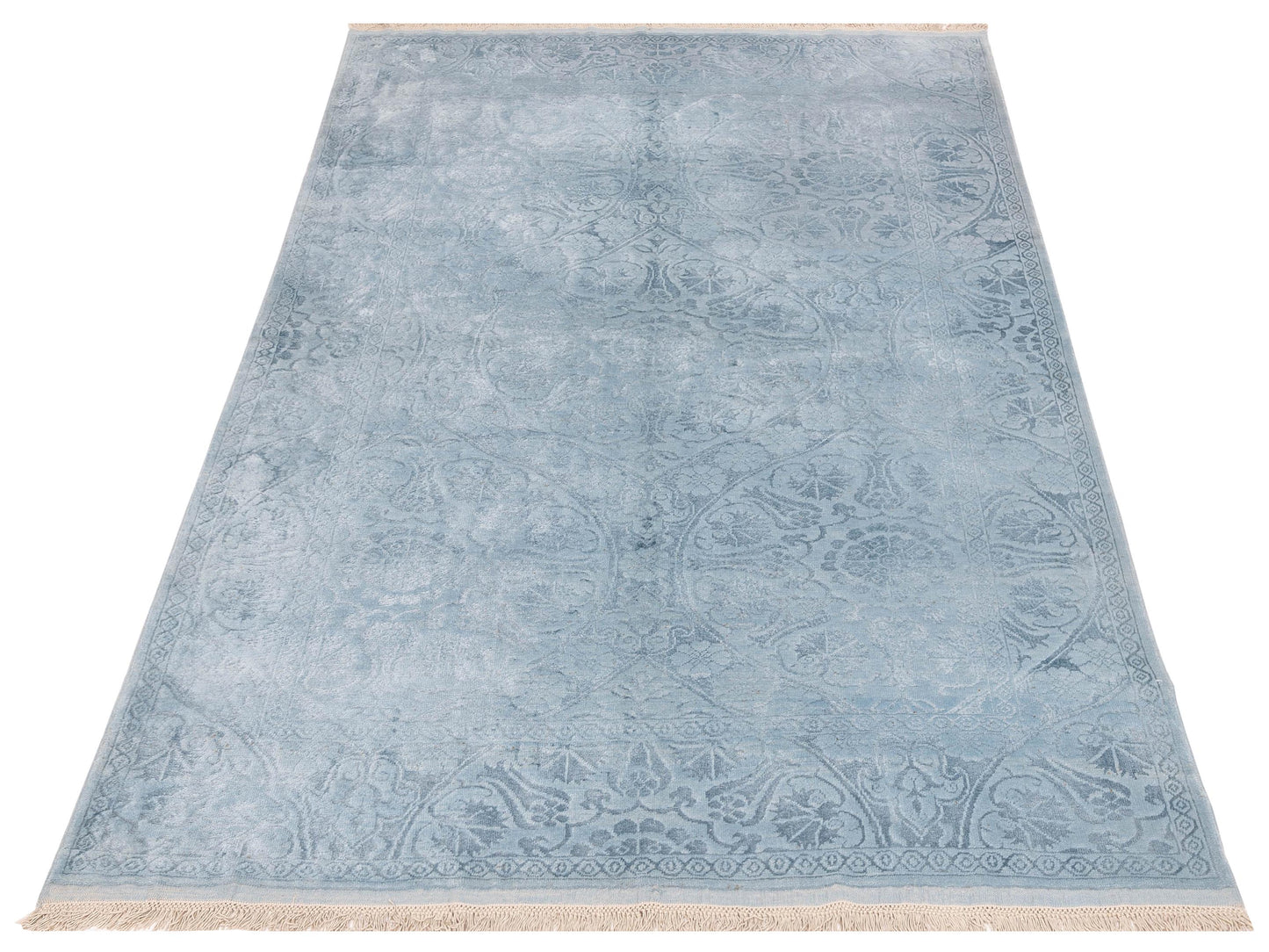 Color Bouquet 148667 Blue Blue 5.6x7.8 Hand Knotted Rug