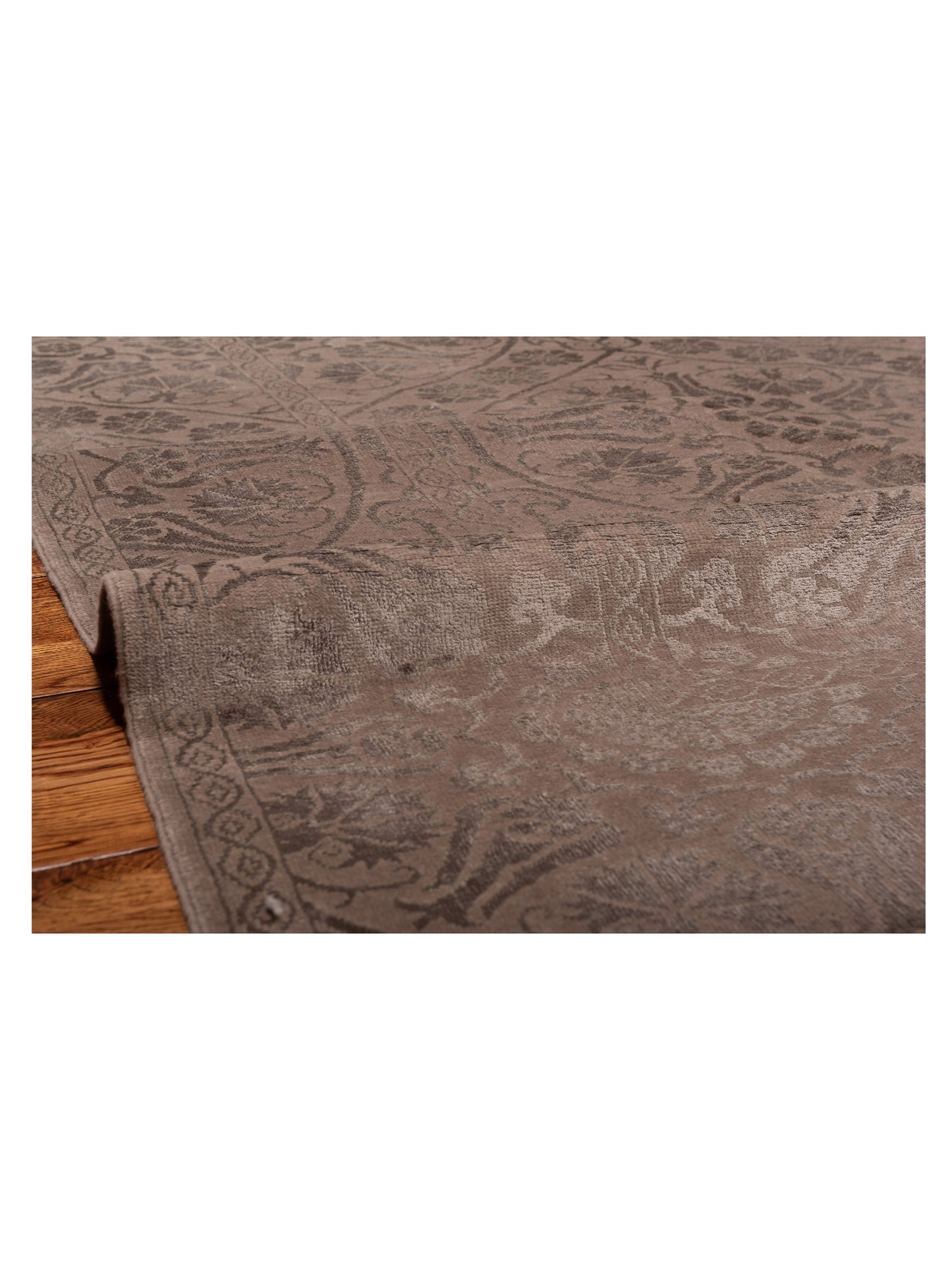 Defne Allium Brown Brown 8x9.10 Hand Knotted Rug