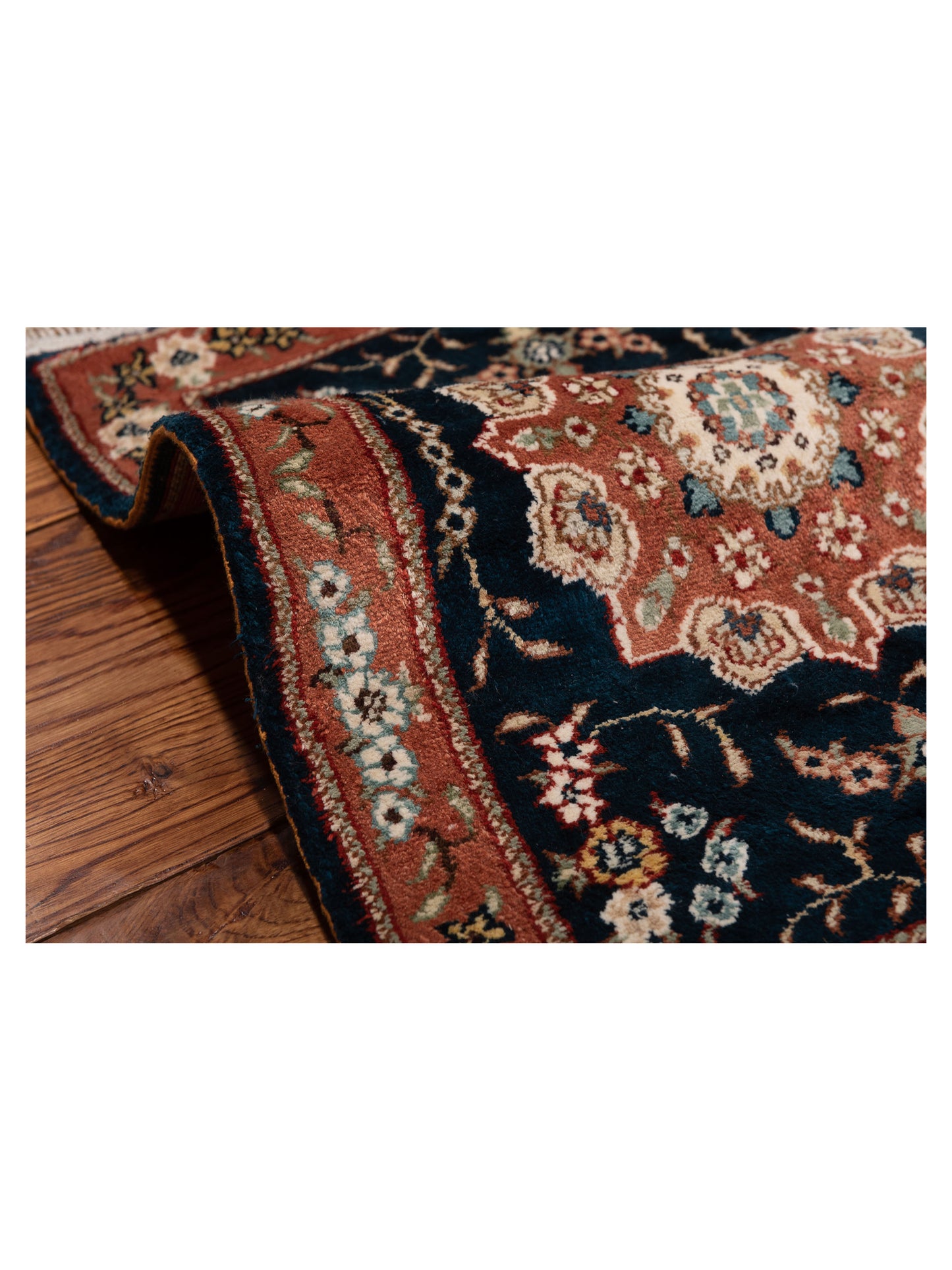 Milas 148678 Blue Copper 1.4x1.10 Hand Knotted Rug