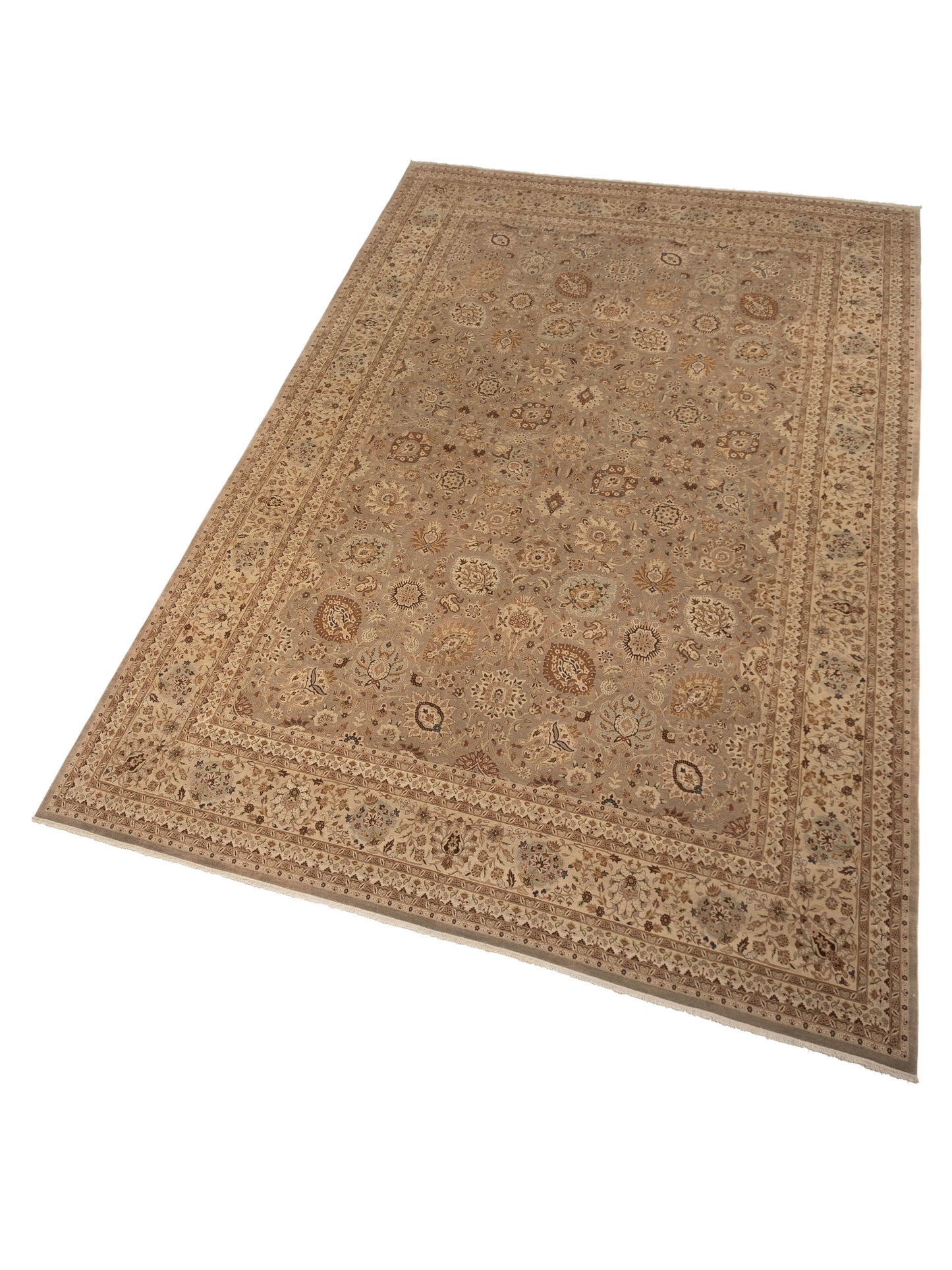Haji Jalili 148698 Brown Beige 13.9x20.2 Hand Knotted Rug